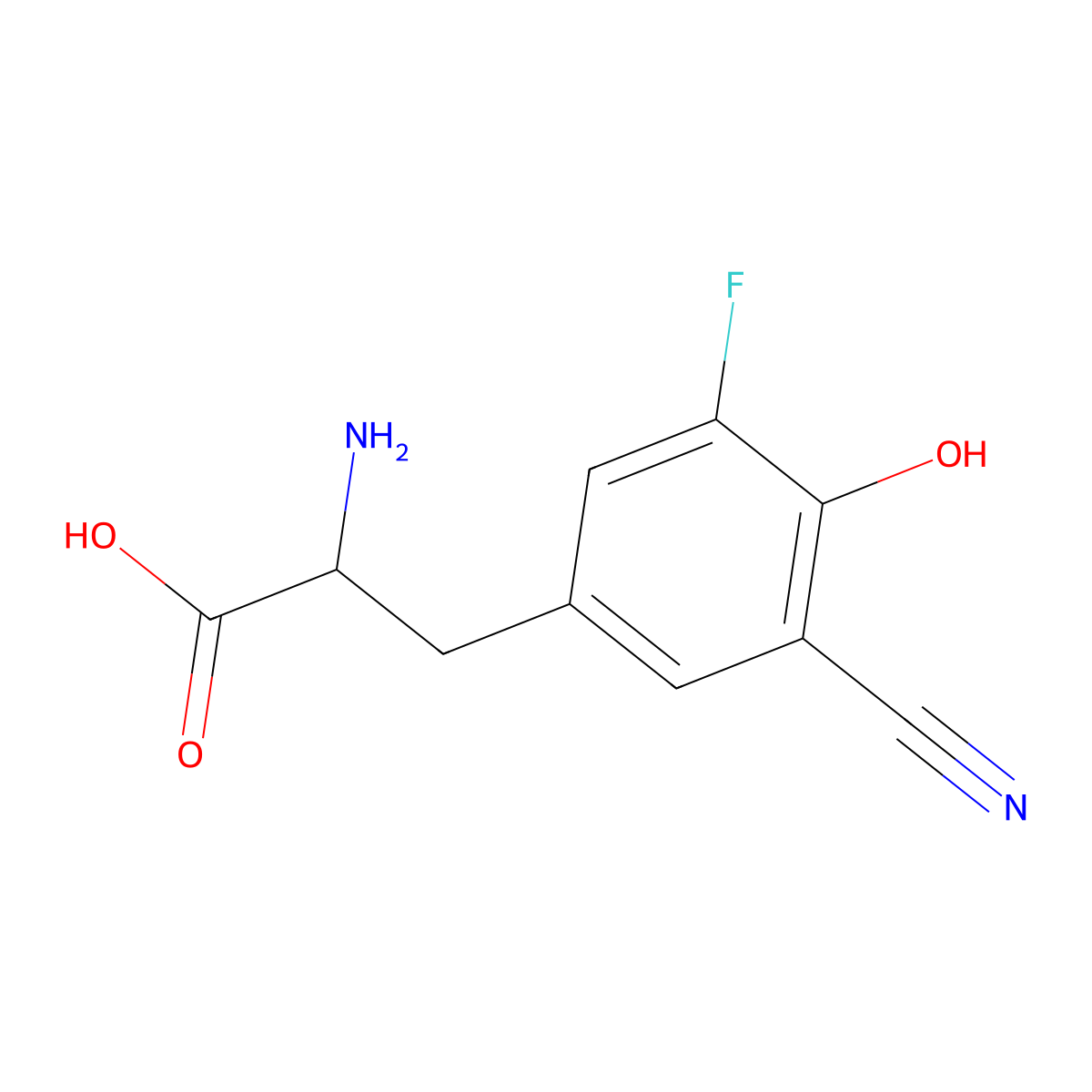 2-Amino-3-(3-cyano-5-fluoro-4-hydroxyphenyl)propanoic acid molecular structure, CAS 1888653-28-8