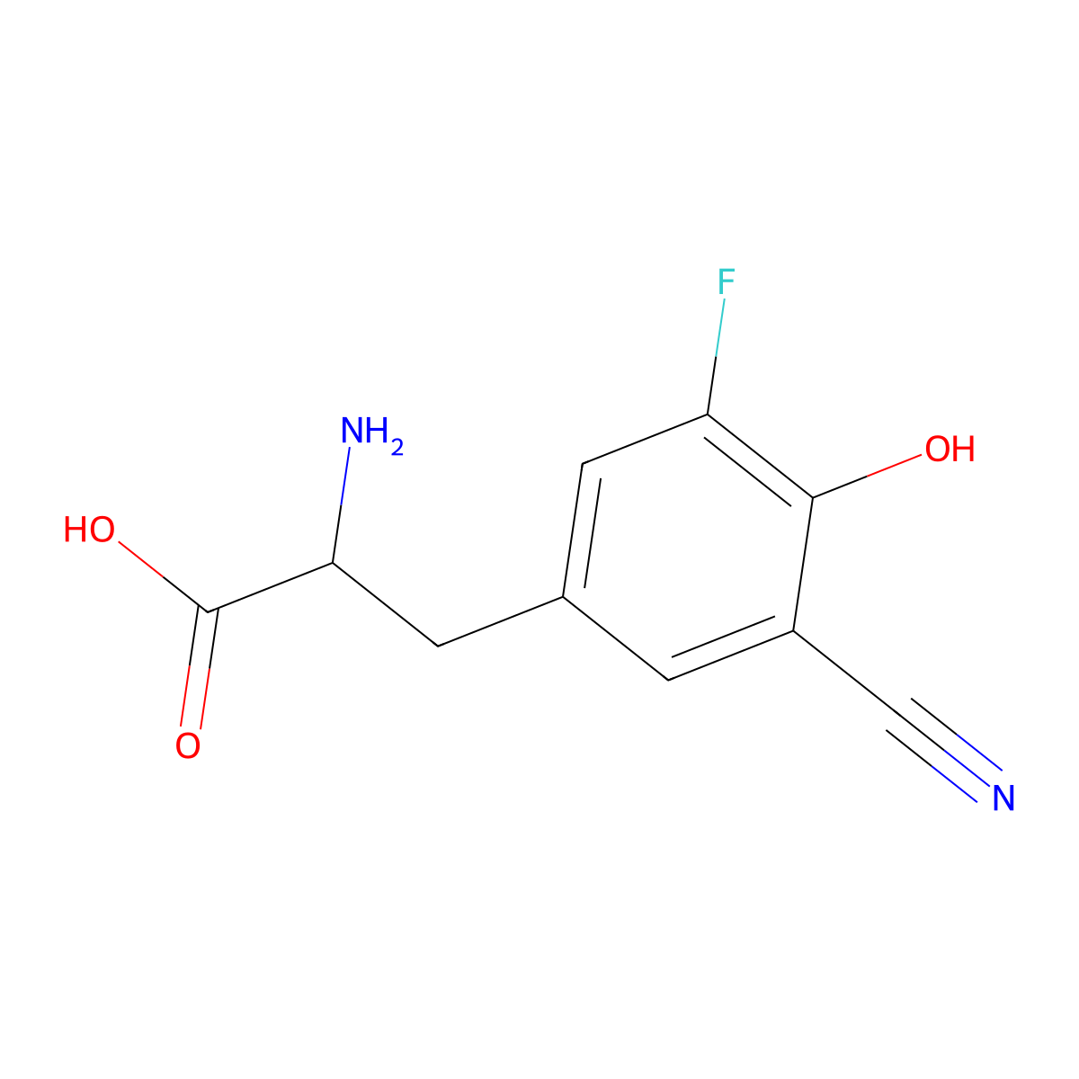 2-Amino-3-(3-cyano-5-fluoro-4-hydroxyphenyl)propanoic acid molecular structure, CAS 1888653-28-8