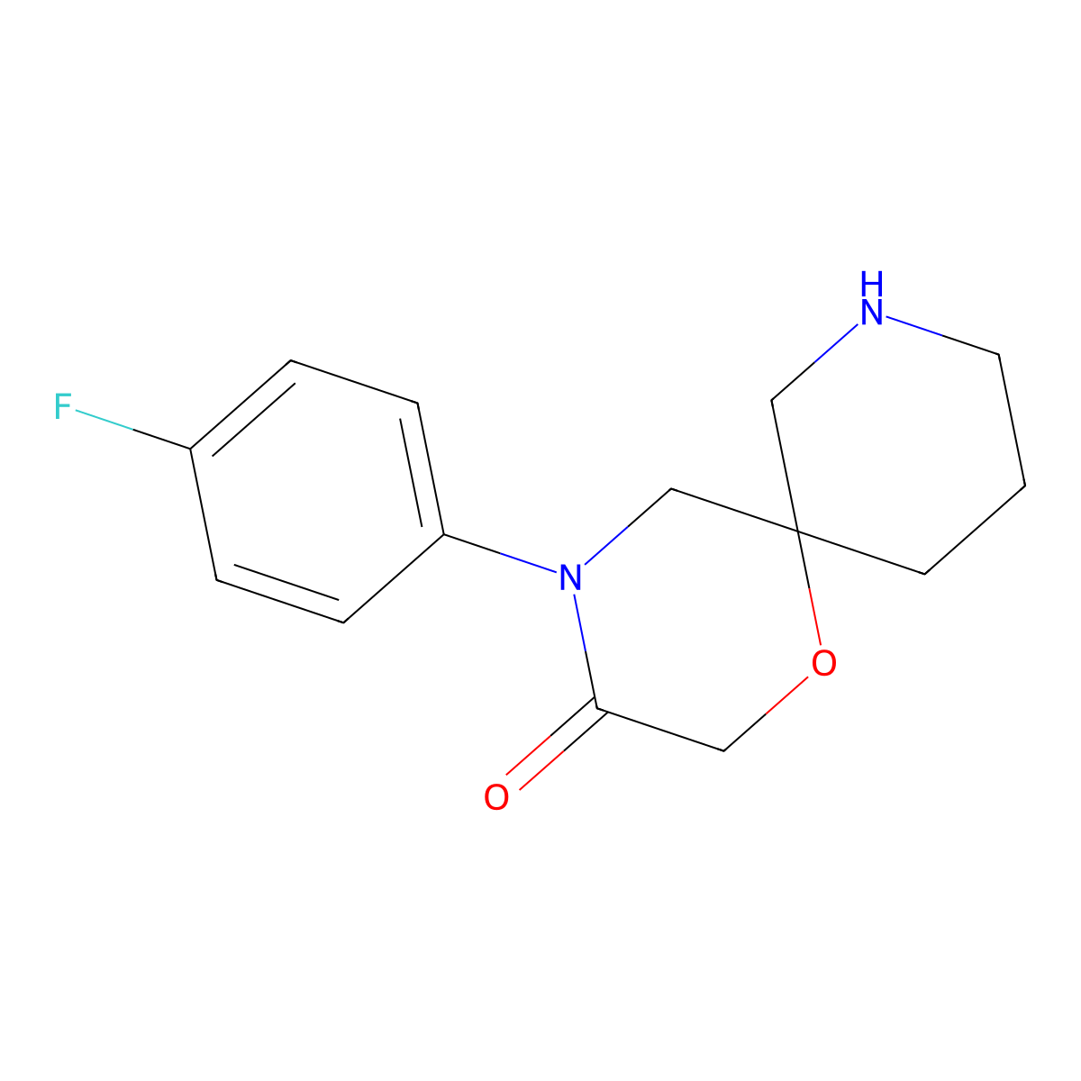 4-(4-Fluorophenyl)-1-oxa-4,8-diazaspiro[5.5]undecan-3-one molecular structure, CAS 1888658-67-0