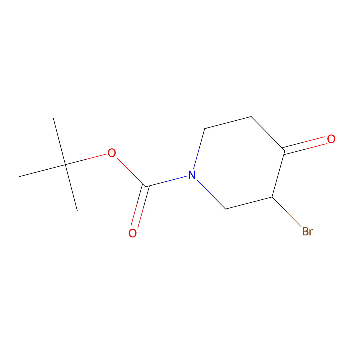 1-tert-Butyloxycarbonyl-3-bromo-4-oxopiperidine molecular structure, CAS 188869-05-8