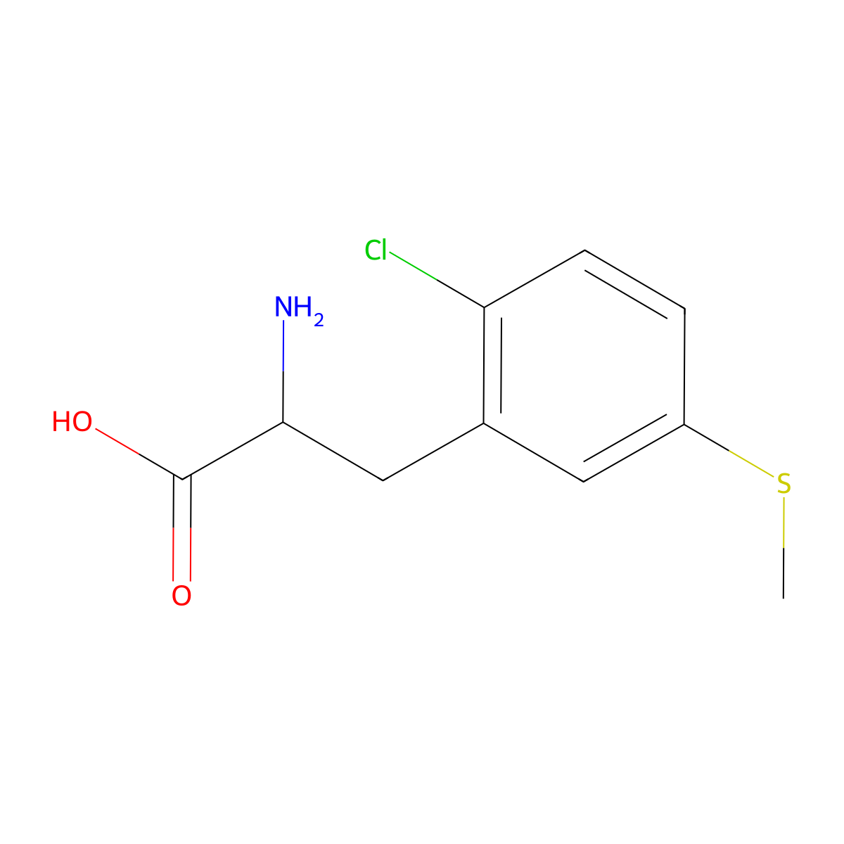 2-Amino-3-[2-chloro-5-(methylsulfanyl)phenyl]propanoic acid molecular structure, CAS 1888700-82-0
