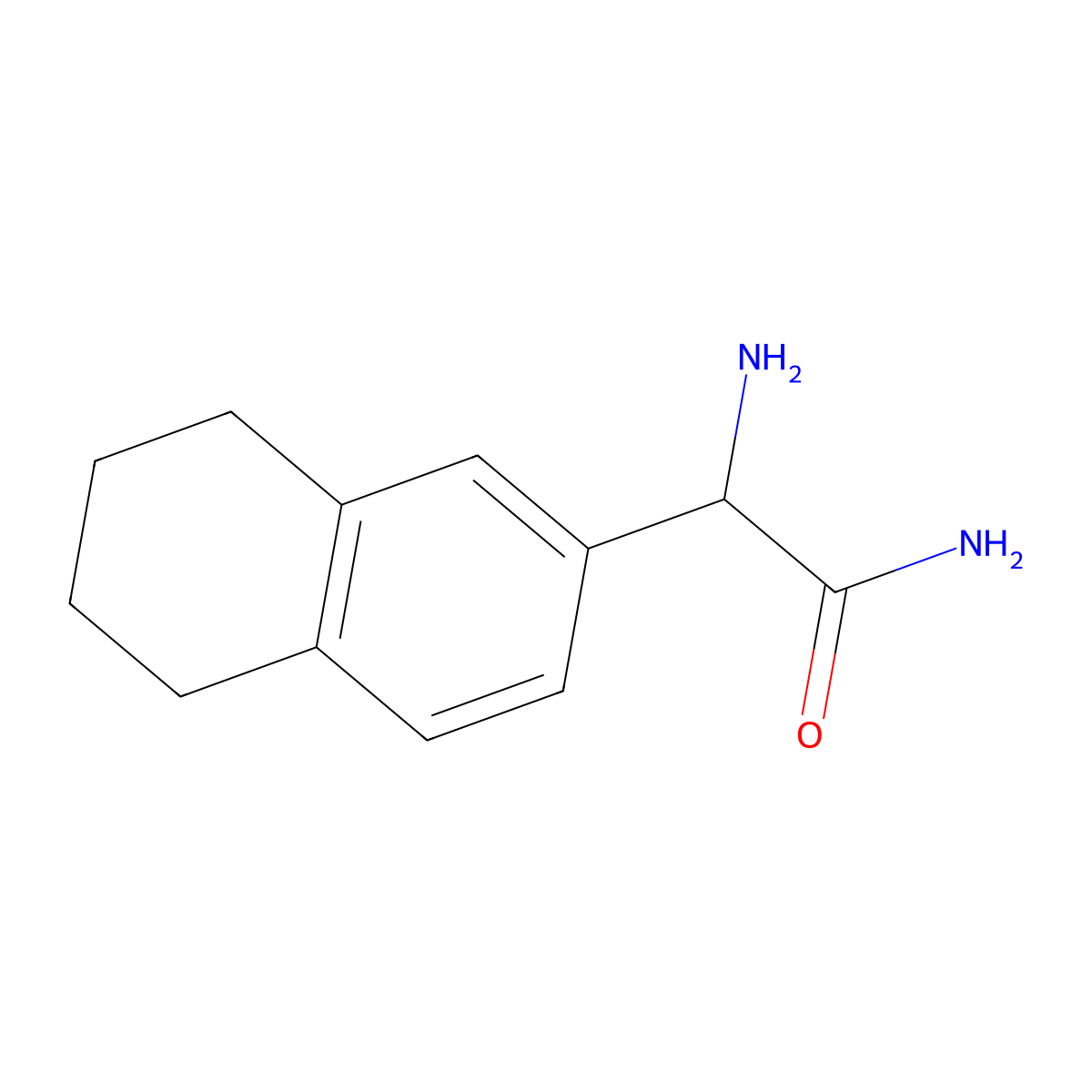 2-Amino-2-(5,6,7,8-tetrahydronaphthalen-2-yl)acetamide molecular structure, CAS 1888711-12-3