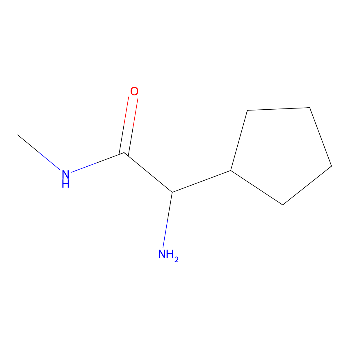 2-amino-2-cyclopentyl-N-methylacetamide molecular structure, CAS 1888712-96-6