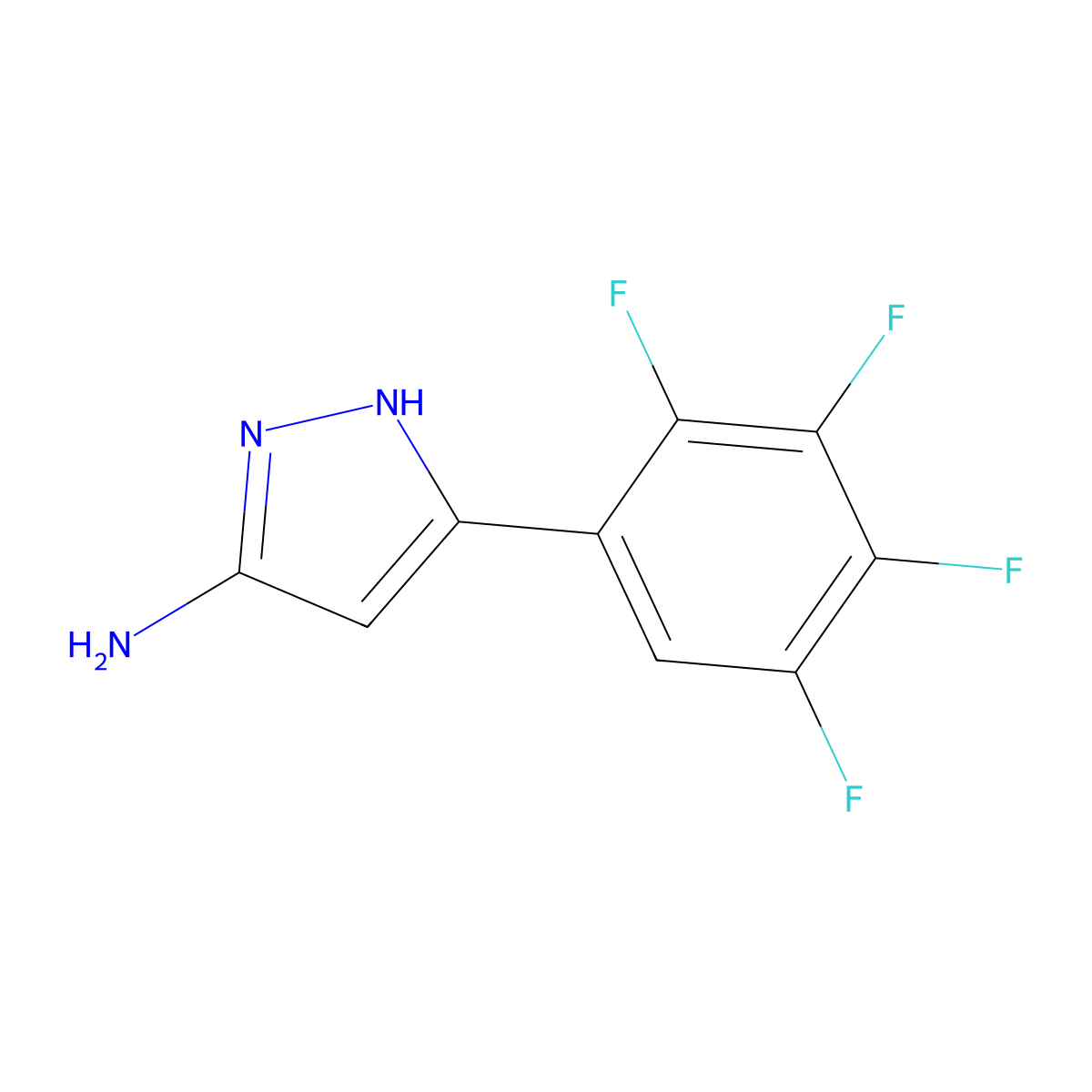 5-(2,3,4,5-tetrafluorophenyl)-1H-pyrazol-3-amine molecular structure, CAS 1888719-47-8