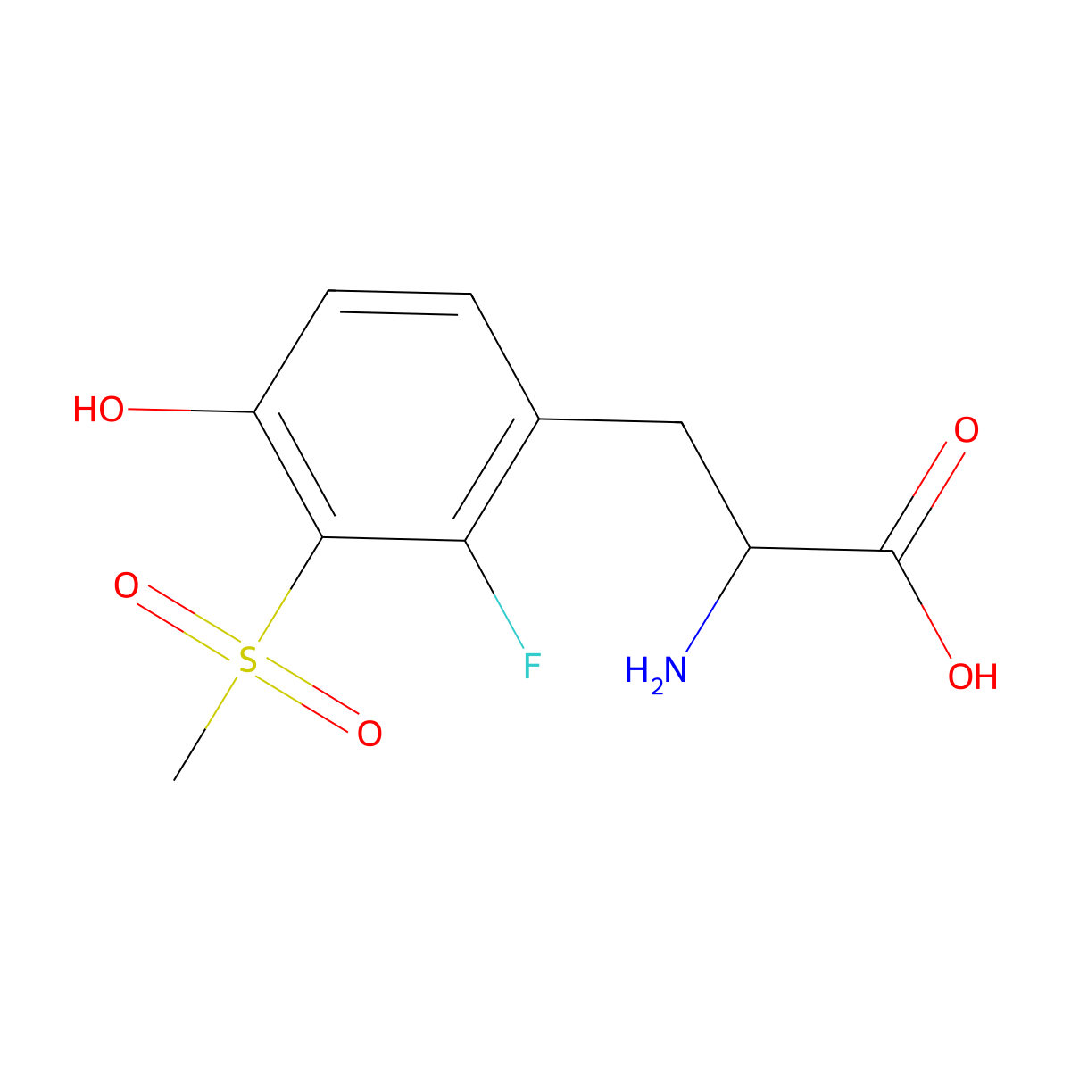 2-Amino-3-(2-fluoro-4-hydroxy-3-methanesulfonylphenyl)propanoic acid molecular structure, CAS 1888723-80-5