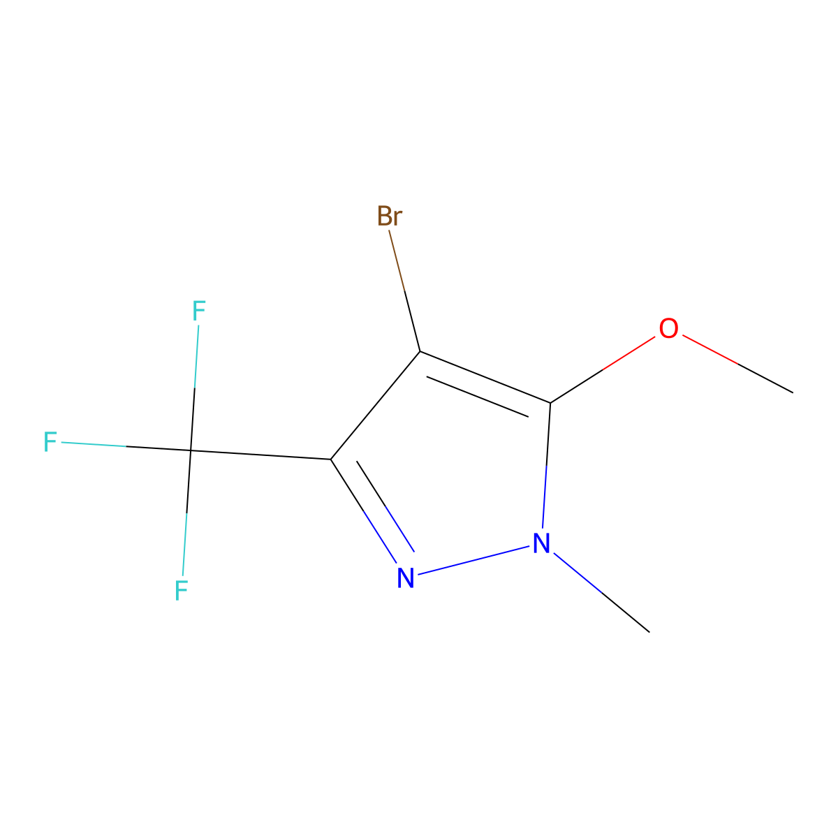 4-bromo-5-methoxy-1-methyl-3-(trifluoromethyl)-1H-pyrazole molecular structure, CAS 1888732-89-5