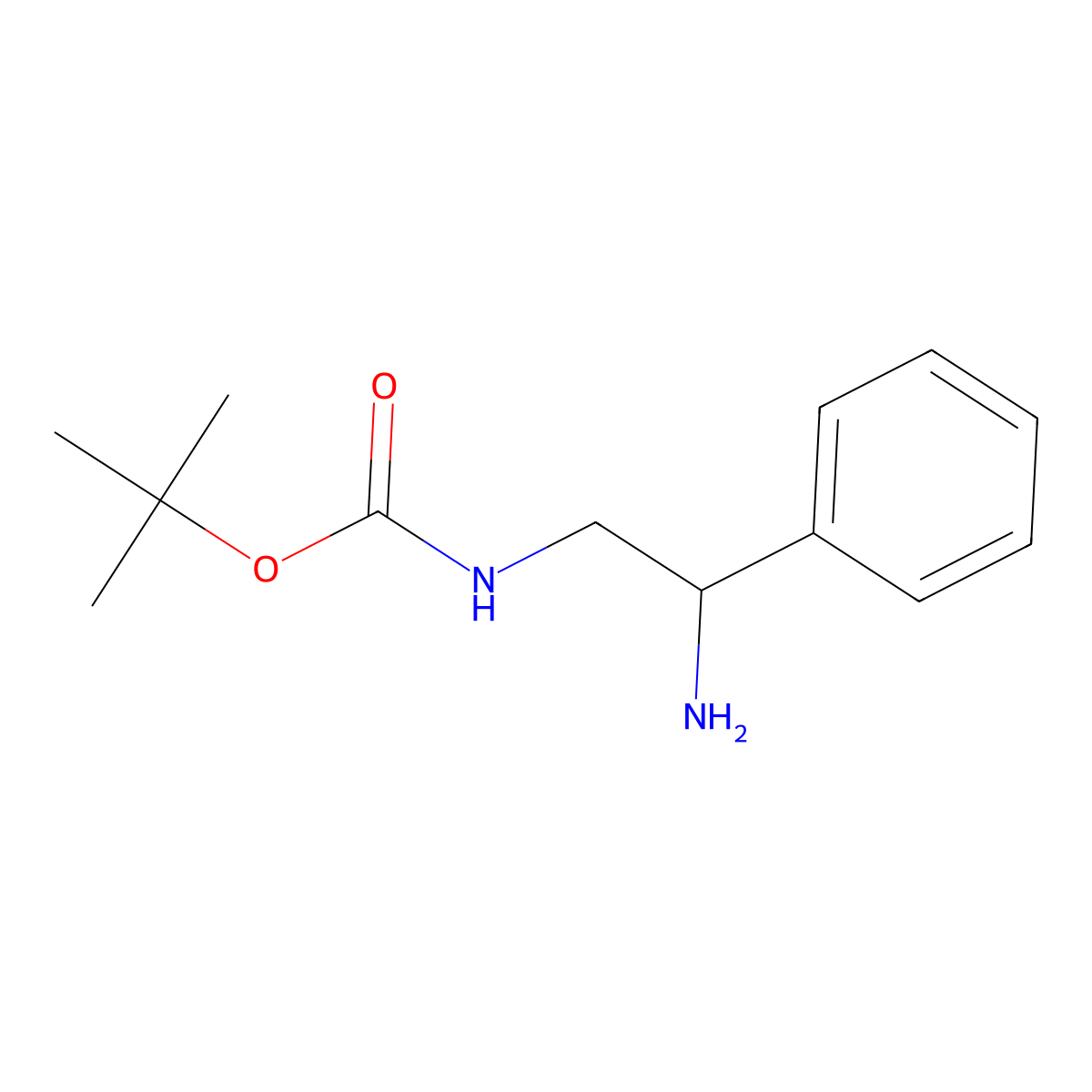 tert-butyl N-((2R)-2-amino-2-phenylethyl)carbamate molecular structure, CAS 188875-37-8