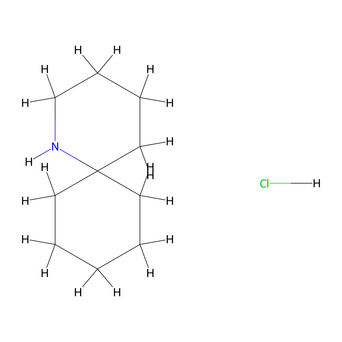1-Azaspiro[5.5]undecane hydrochloride molecular structure, CAS 1888756-99-7