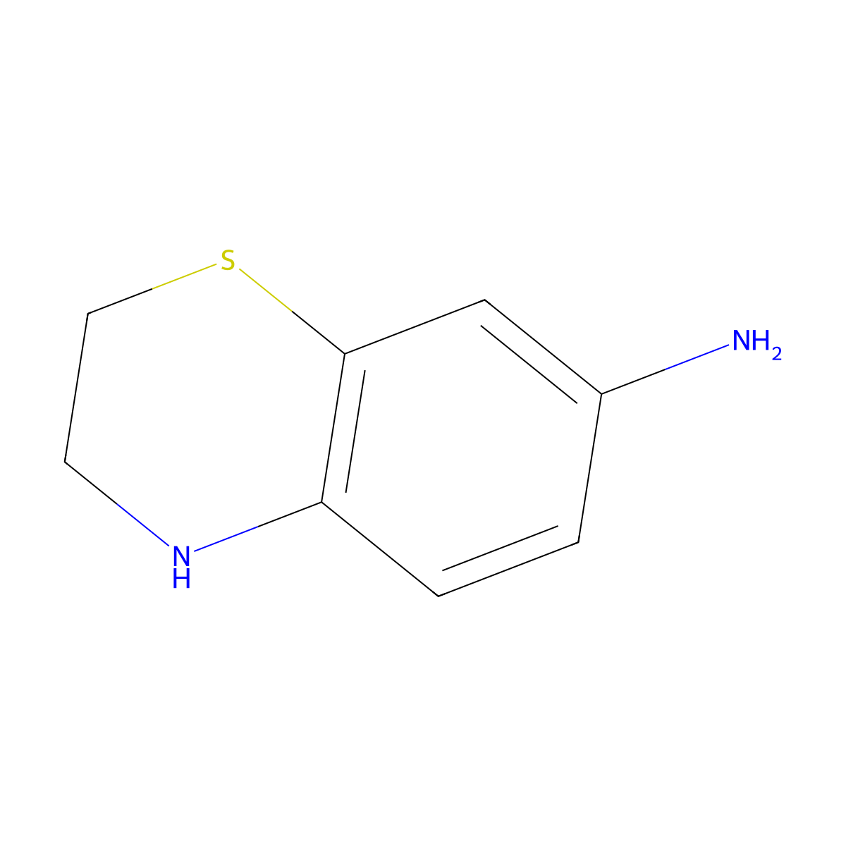 3,4-dihydro-2H-1,4-benzothiazin-7-amine molecular structure, CAS 1888767-40-5