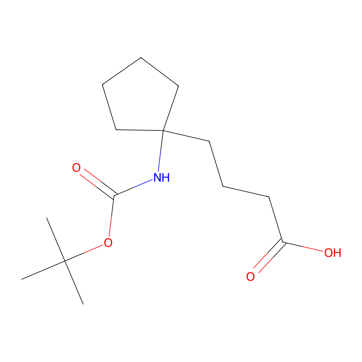 4-(1-{[(Tert-butoxy)carbonyl]amino}cyclopentyl)butanoic acid molecular structure, CAS 1888777-03-4