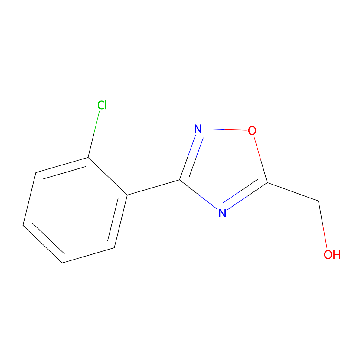 (3-(2-Chlorophenyl)-1,2,4-oxadiazol-5-yl)methanol molecular structure, CAS 188878-36-6