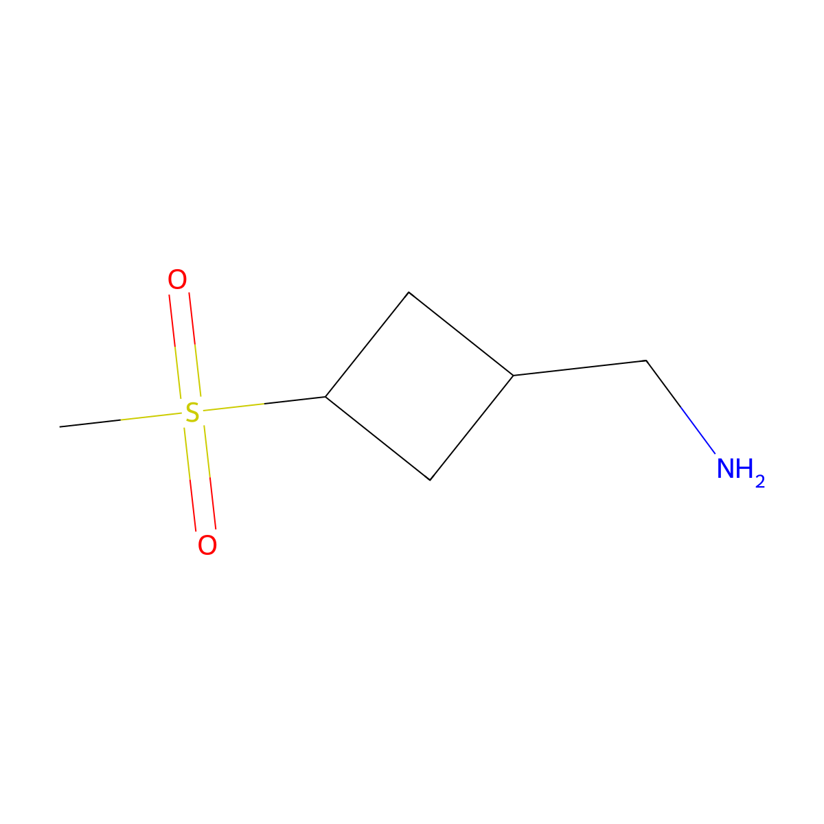 1-[(1r,3r)-3-Methanesulfonylcyclobutyl]methanamine molecular structure, CAS 1888783-13-8