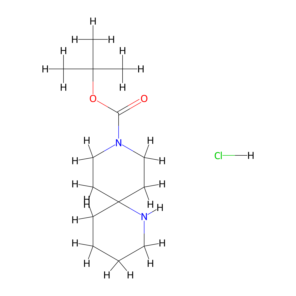 tert-Butyl 1,9-diazaspiro[5.5]undecane-9-carboxylate hydrochloride molecular structure, CAS 1888786-40-0