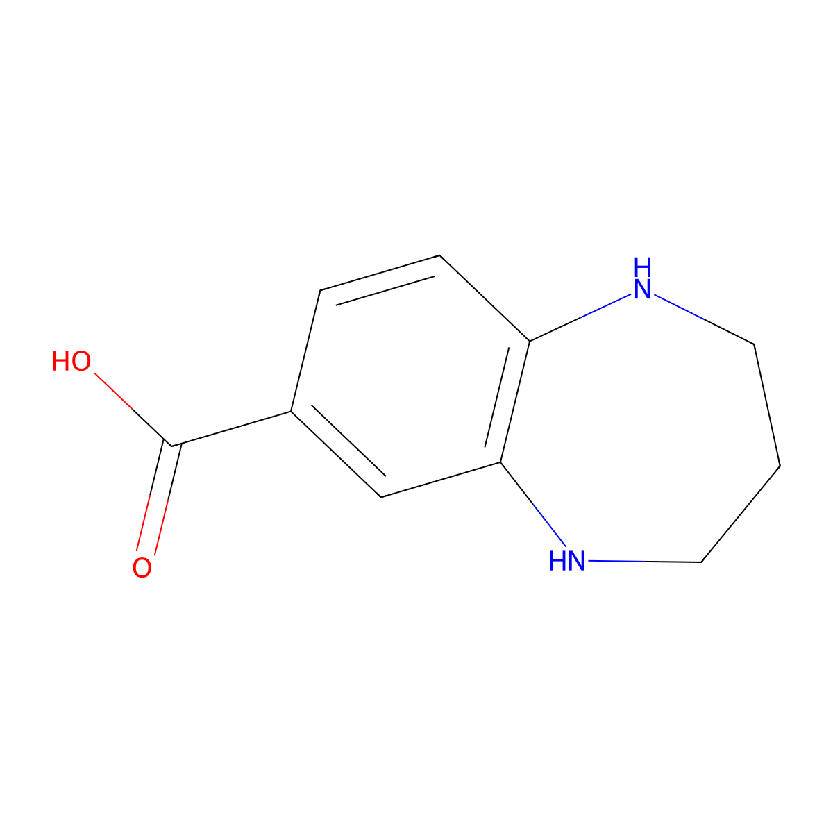 2,3,4,5-tetrahydro-1H-1,5-benzodiazepine-7-carboxylic acid molecular structure, CAS 1888817-25-1