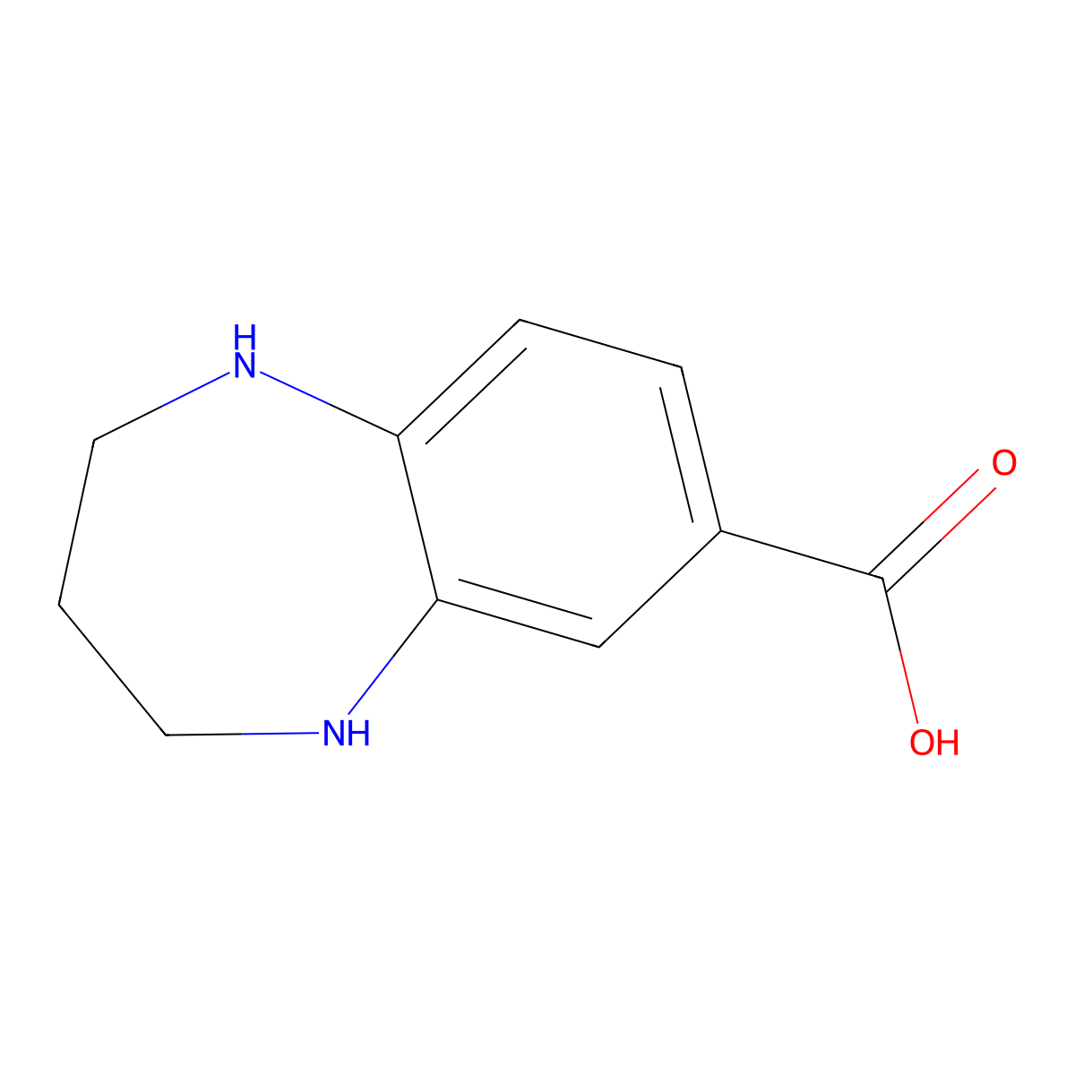 2,3,4,5-tetrahydro-1H-1,5-benzodiazepine-7-carboxylic acid molecular structure, CAS 1888817-25-1
