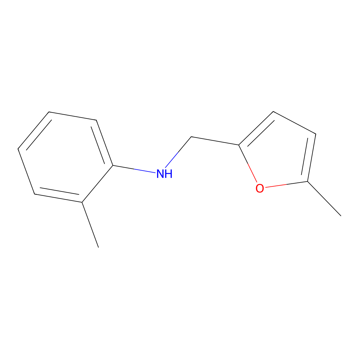 2-Methyl-N-[(5-methylfuran-2-YL)methyl]aniline molecular structure, CAS 188882-24-8