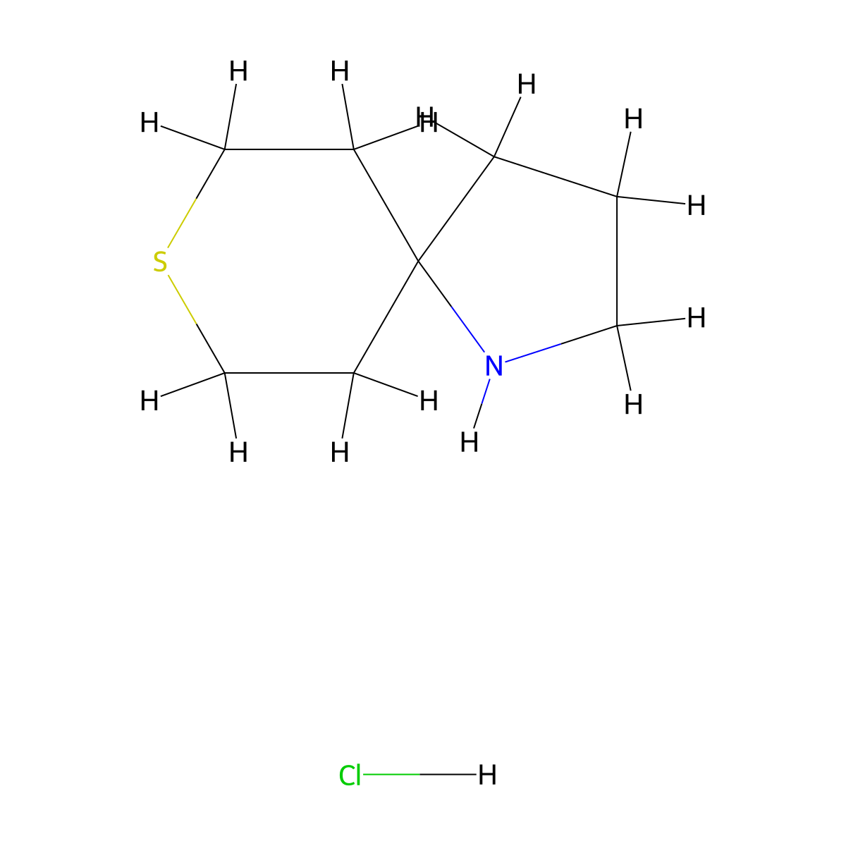 8-Thia-1-azaspiro[4.5]decane hydrochloride molecular structure, CAS 1888827-15-3