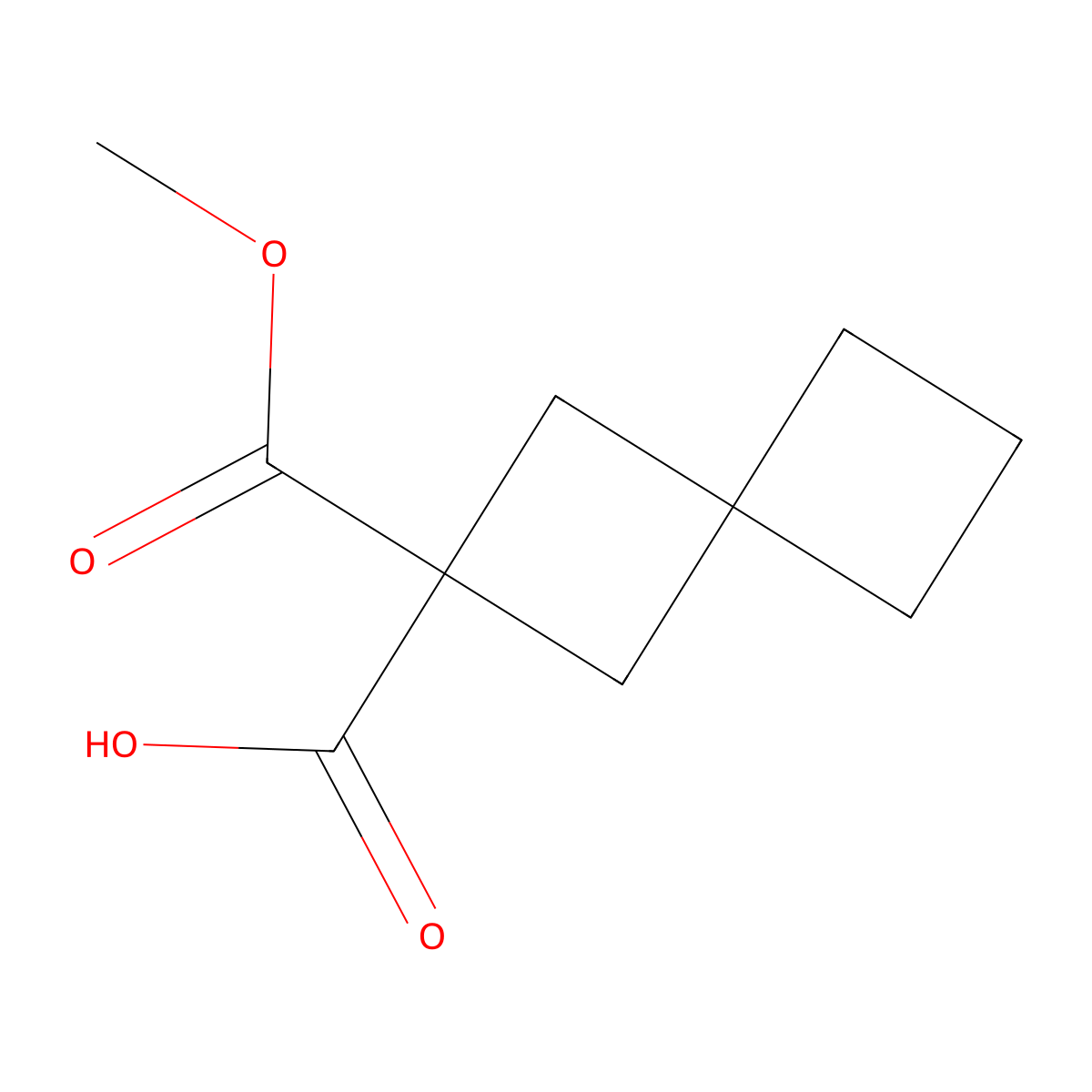 2-(Methoxycarbonyl)spiro[3.3]heptane-2-carboxylic acid molecular structure, CAS 1888829-23-9