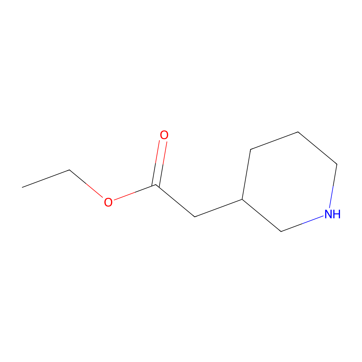 ethyl 2-[(3R)-piperidin-3-yl]acetate molecular structure, CAS 188883-57-0