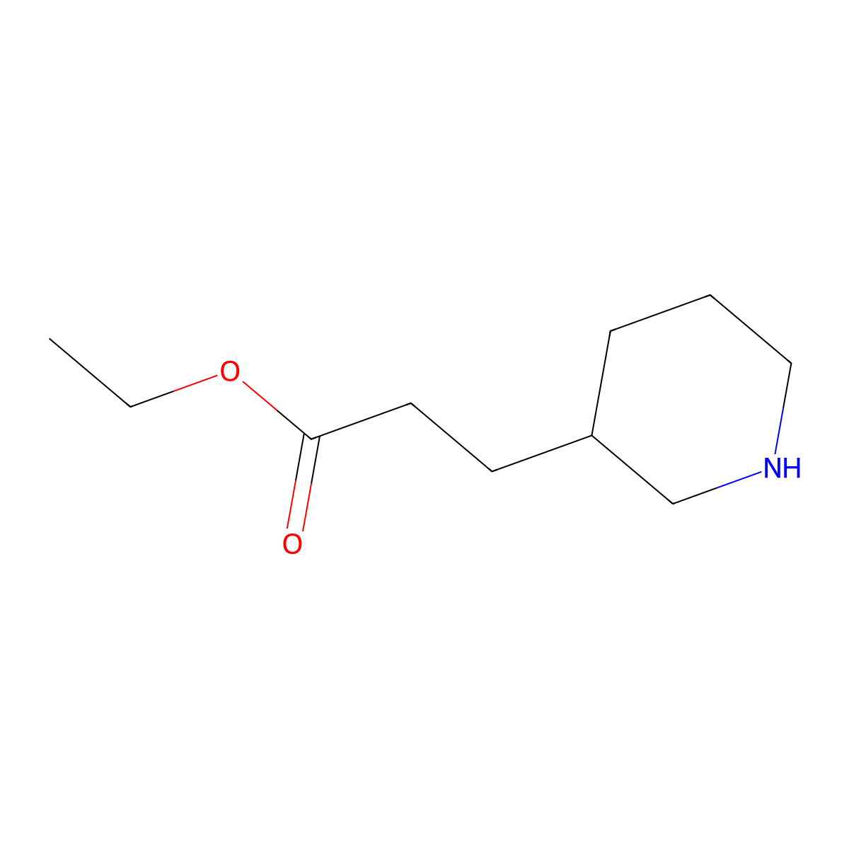 ethyl 3-[(3R)-piperidin-3-yl]propanoate molecular structure, CAS 188883-61-6