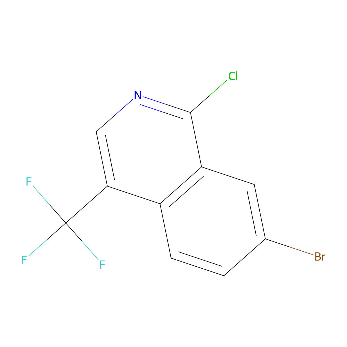 7-Bromo-1-chloro-4-(trifluoromethyl)isoquinoline molecular structure, CAS 1888839-49-3