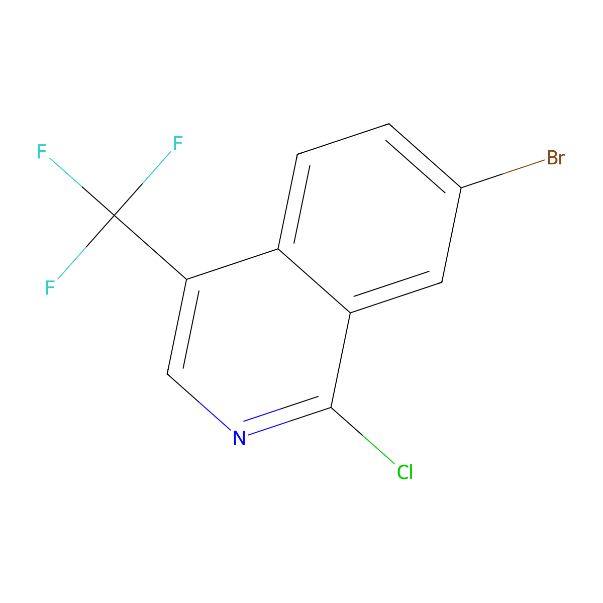 7-Bromo-1-chloro-4-(trifluoromethyl)isoquinoline molecular structure, CAS 1888839-49-3