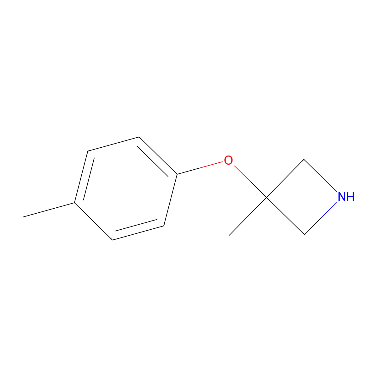 3-Methyl-3-(4-methylphenoxy)azetidine molecular structure, CAS 1888870-36-7