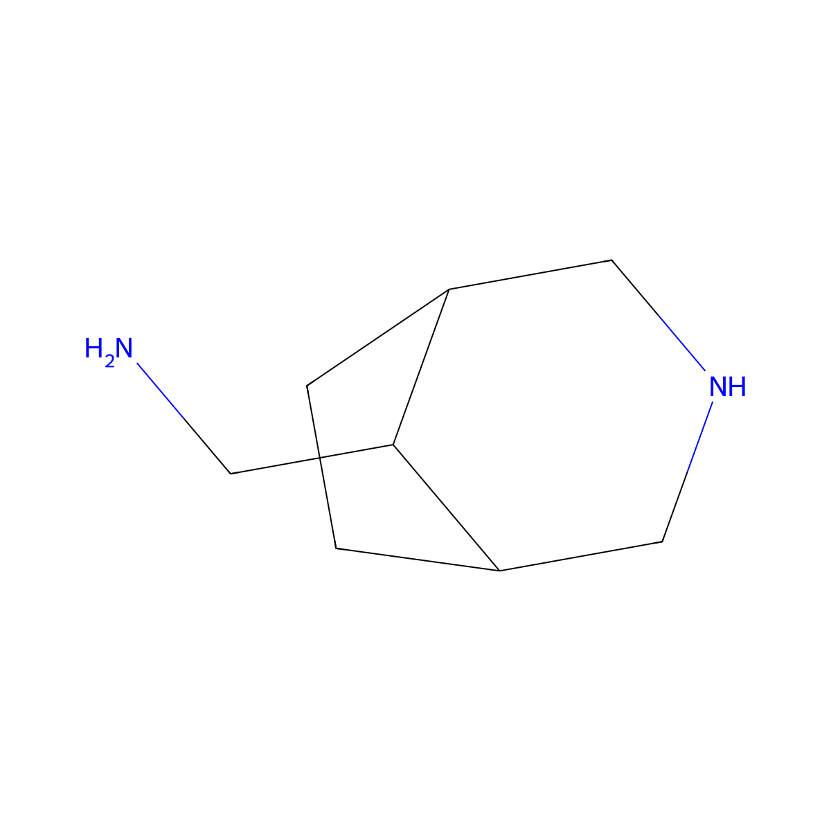 {3-Azabicyclo[3.2.1]octan-8-yl}methanamine molecular structure, CAS 1888879-37-5