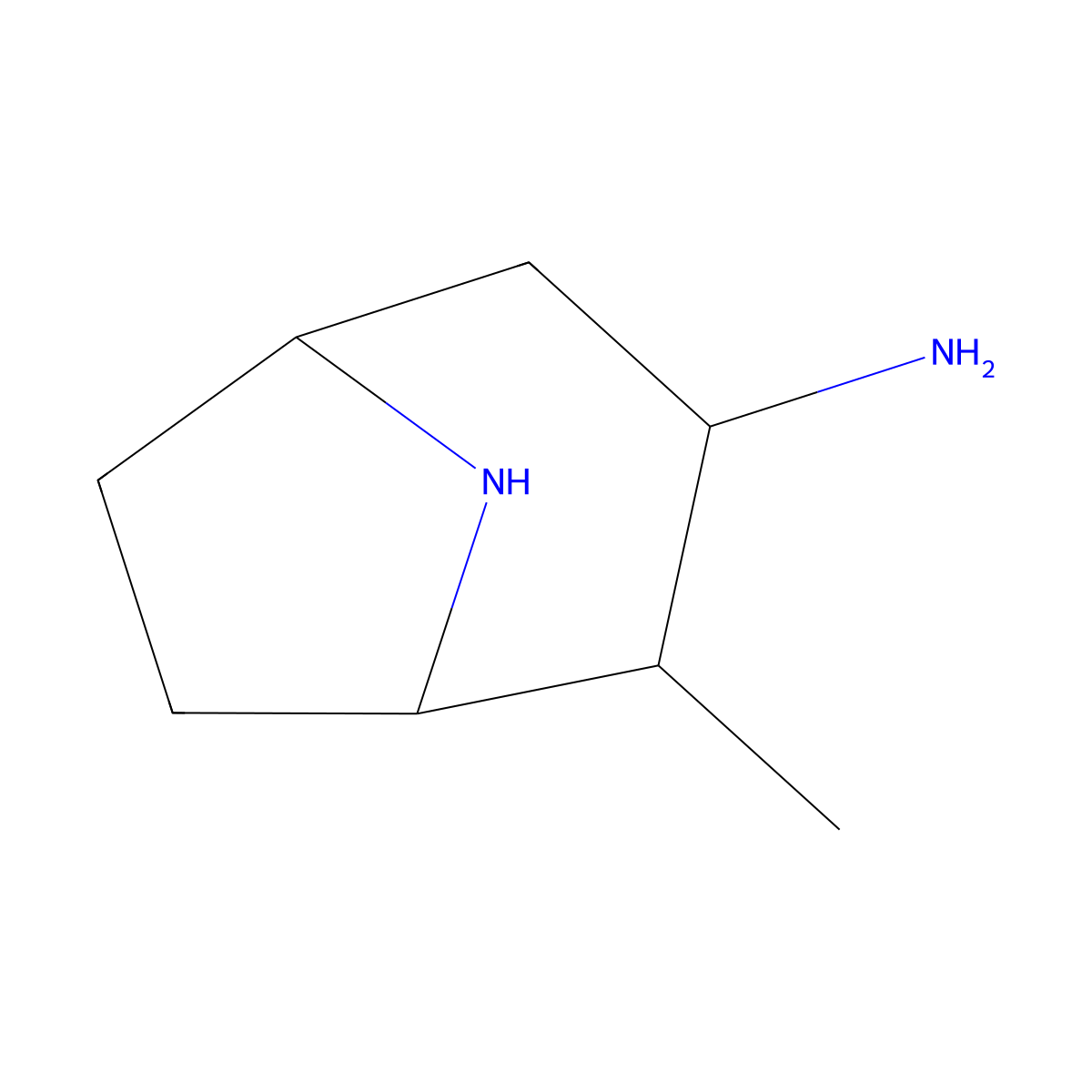 2-Methyl-8-azabicyclo[3.2.1]octan-3-amine molecular structure, CAS 1888879-39-7