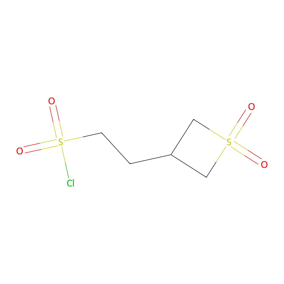 2-(1,1-Dioxo-1lambda6-thietan-3-yl)ethane-1-sulfonyl chloride molecular structure, CAS 1888879-40-0