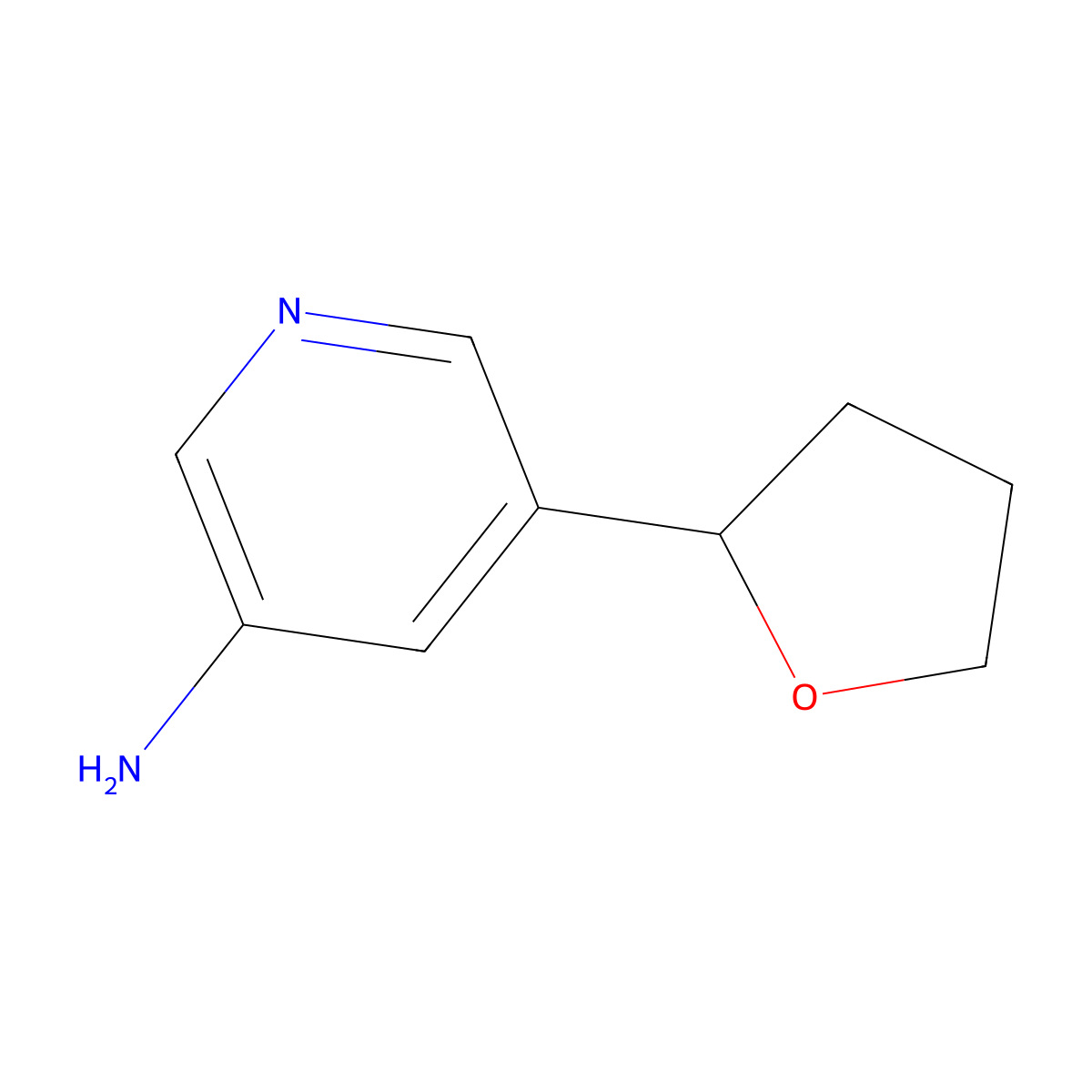 5-(Oxolan-2-yl)pyridin-3-amine molecular structure, CAS 1888880-19-0