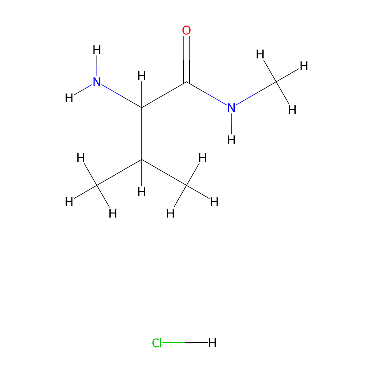 2-Amino-N,3-dimethylbutanamide hydrochloride molecular structure, CAS 188890-78-0