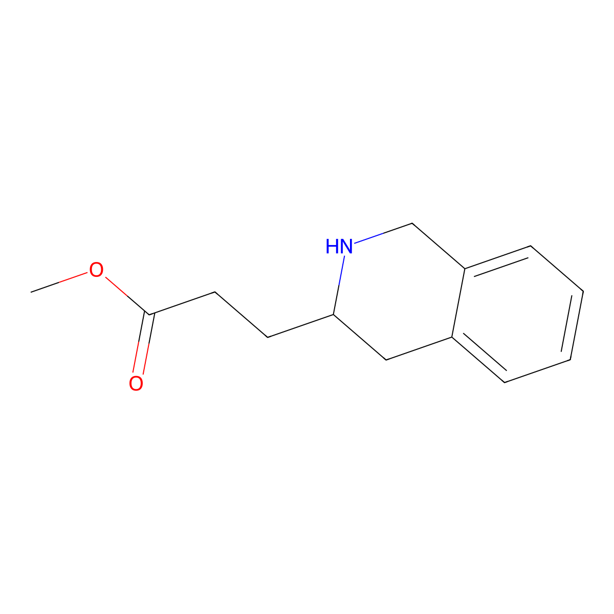 Methyl 3-(1,2,3,4-tetrahydroisoquinolin-3-yl)propanoate molecular structure, CAS 1888906-02-2