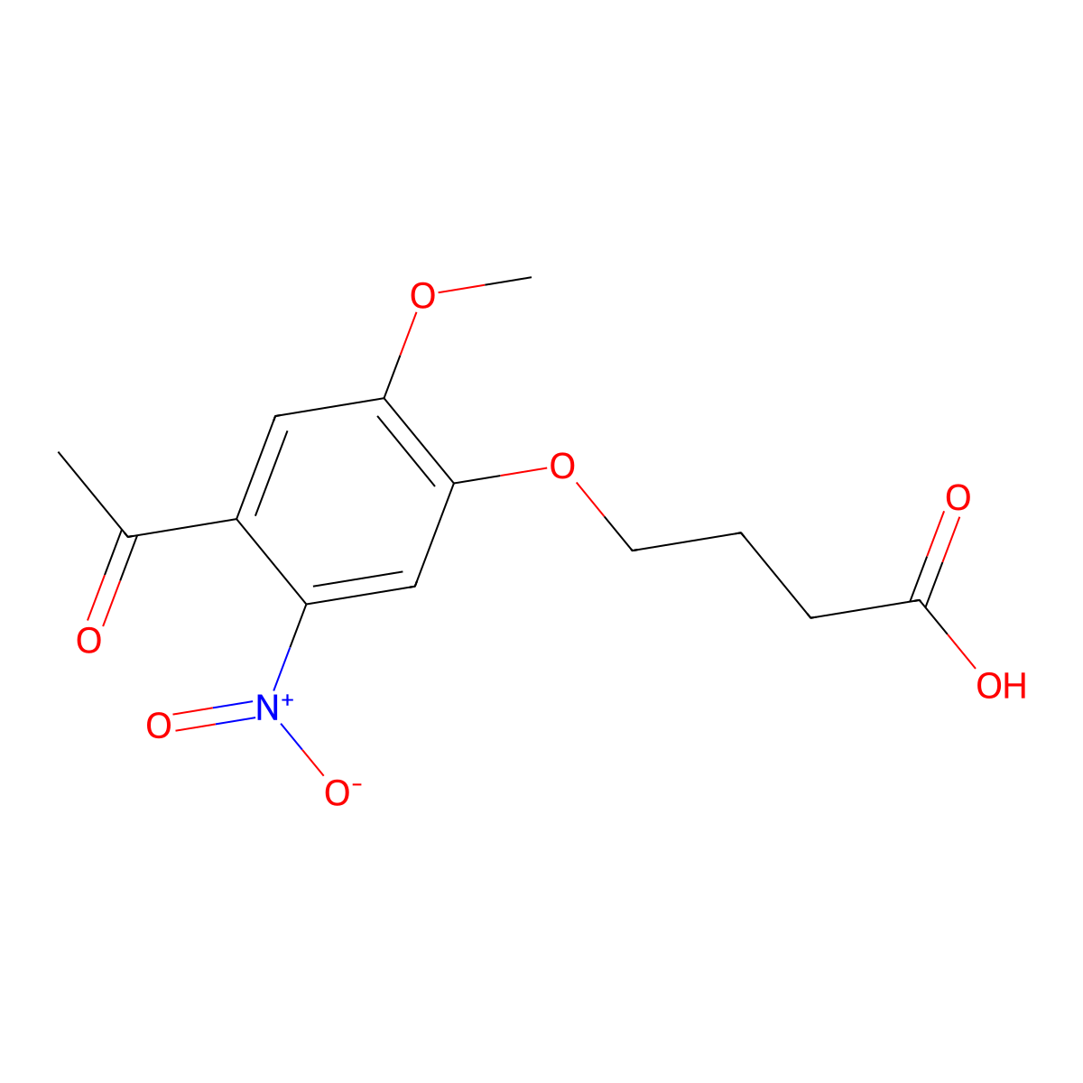 4-(4-Acetyl-2-methoxy-5-nitrophenoxy)butanoic Acid molecular structure, CAS 188891-18-1