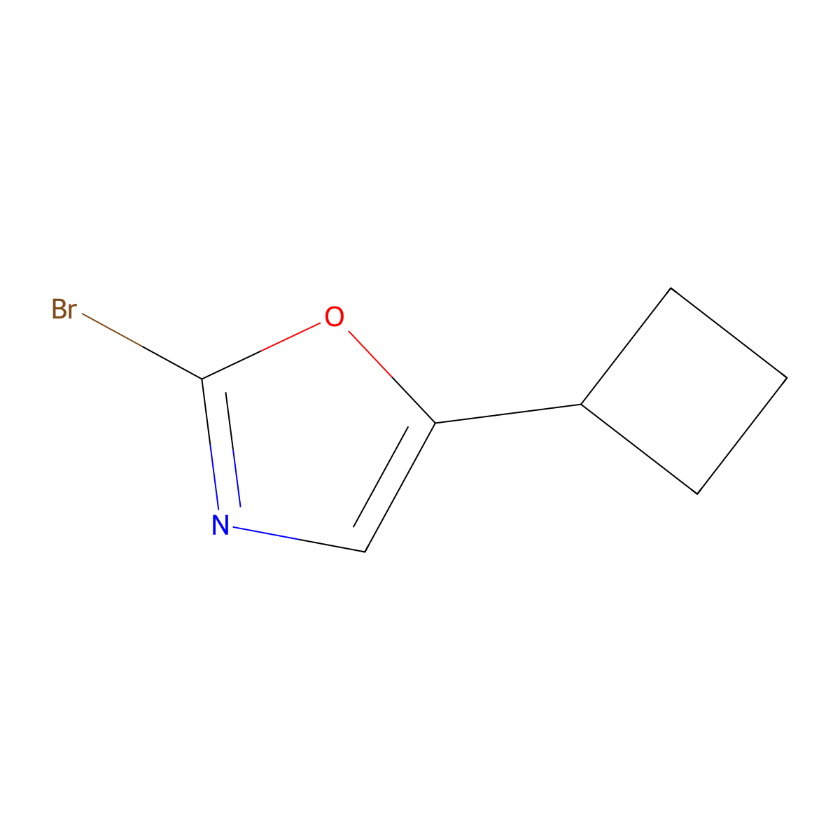 2-Bromo-5-cyclobutyl-1,3-oxazole molecular structure, CAS 1888918-38-4