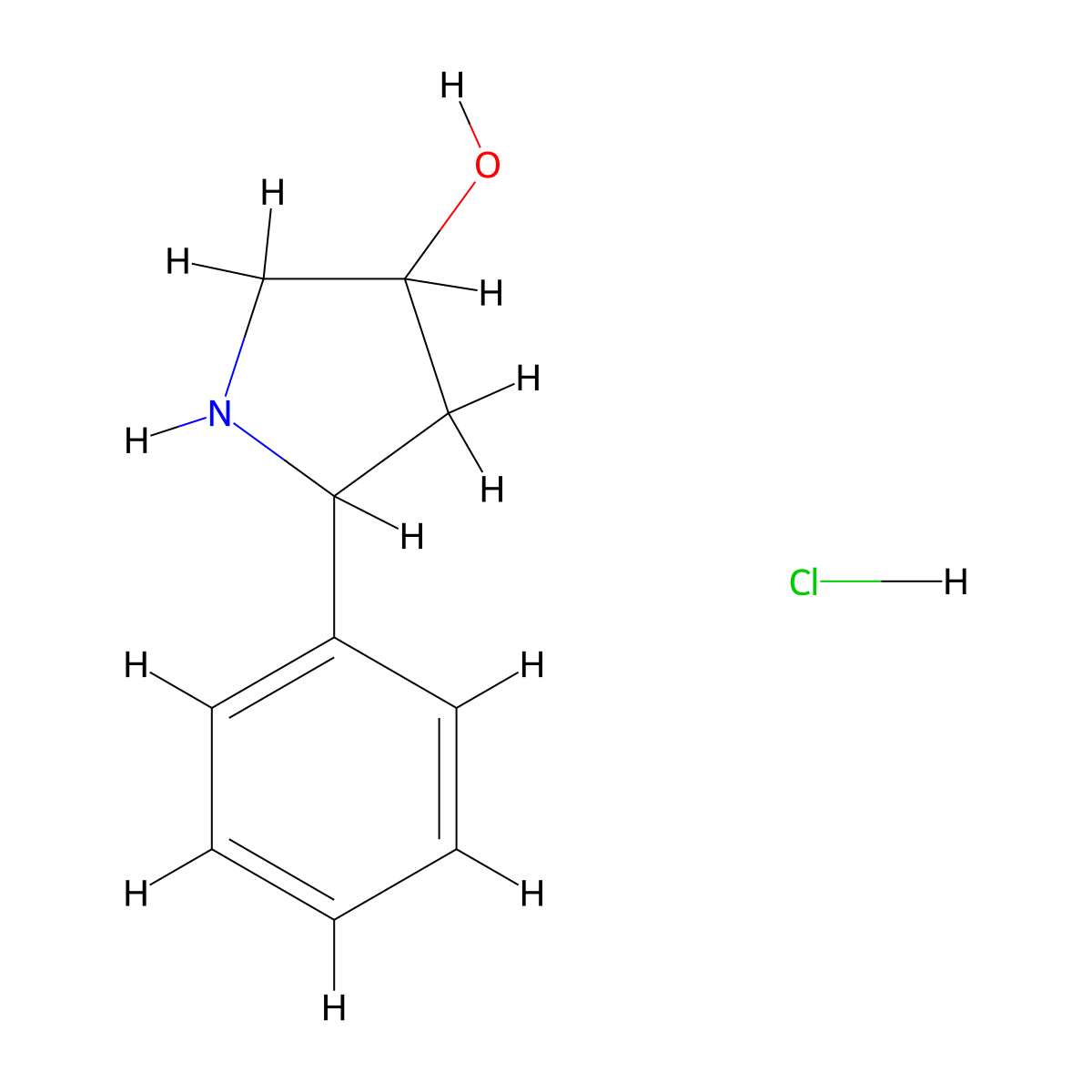 5-Phenylpyrrolidin-3-ol hydrochloride molecular structure, CAS 1888920-18-0