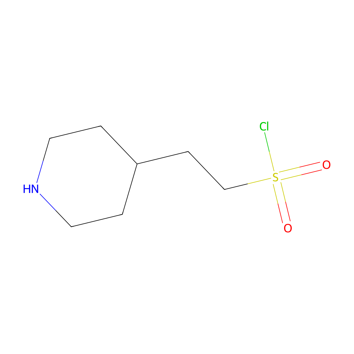 2-(Piperidin-4-yl)ethane-1-sulfonyl chloride molecular structure, CAS 1888967-76-7