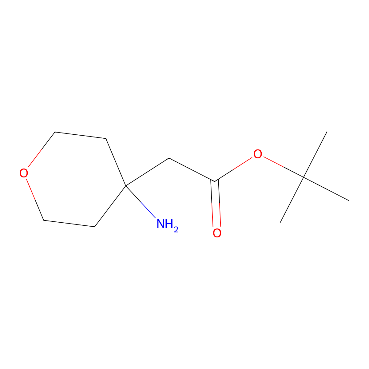 Tert-butyl 2-(4-aminooxan-4-yl)acetate molecular structure, CAS 1888969-01-4