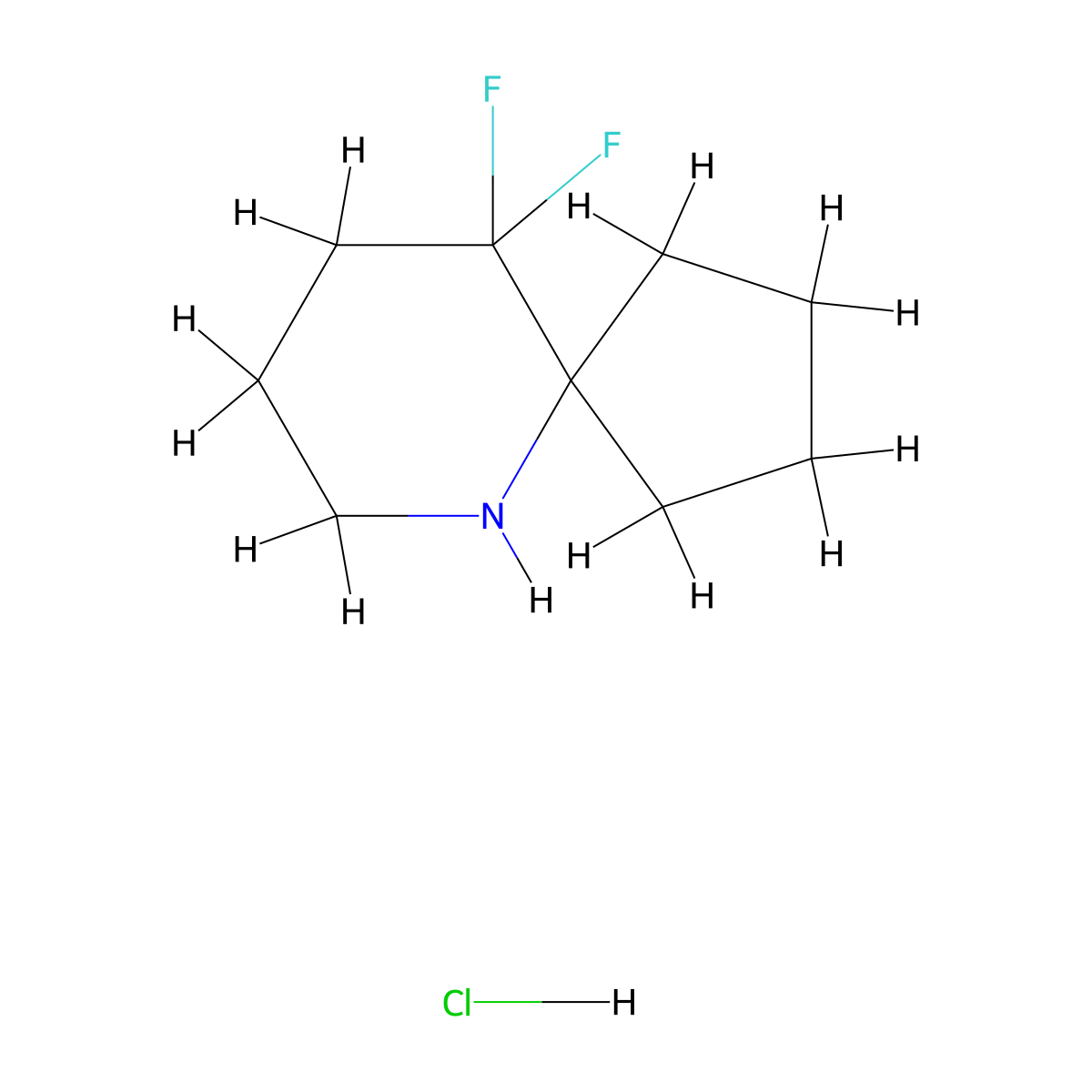 10,10-Difluoro-6-azaspiro[4.5]decane hydrochloride molecular structure, CAS 1888976-61-1
