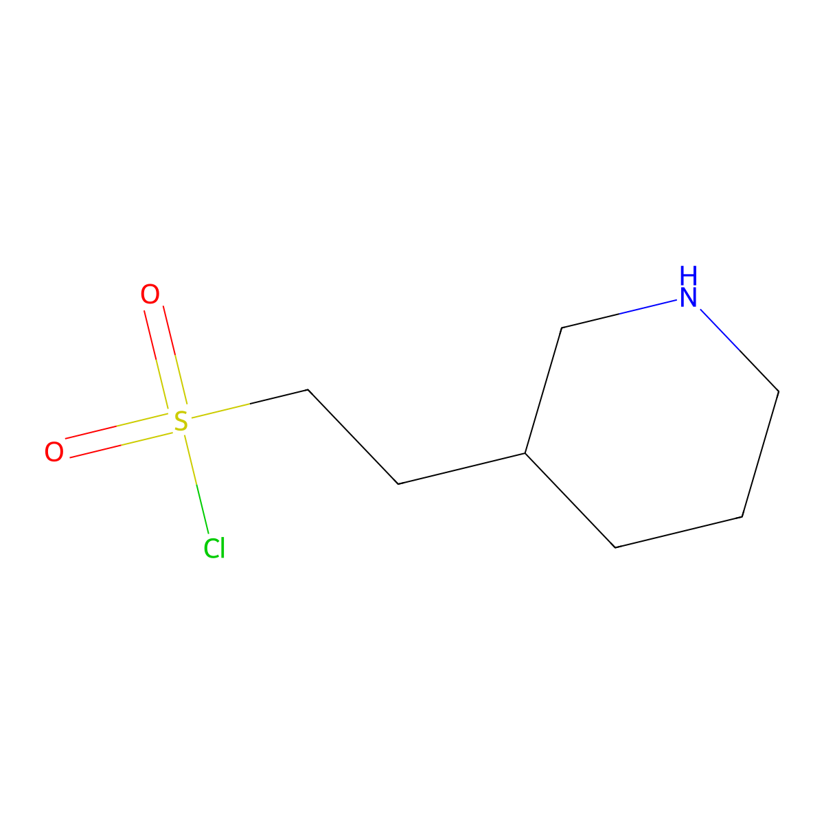 2-(Piperidin-3-yl)ethane-1-sulfonyl chloride molecular structure, CAS 1888976-78-0
