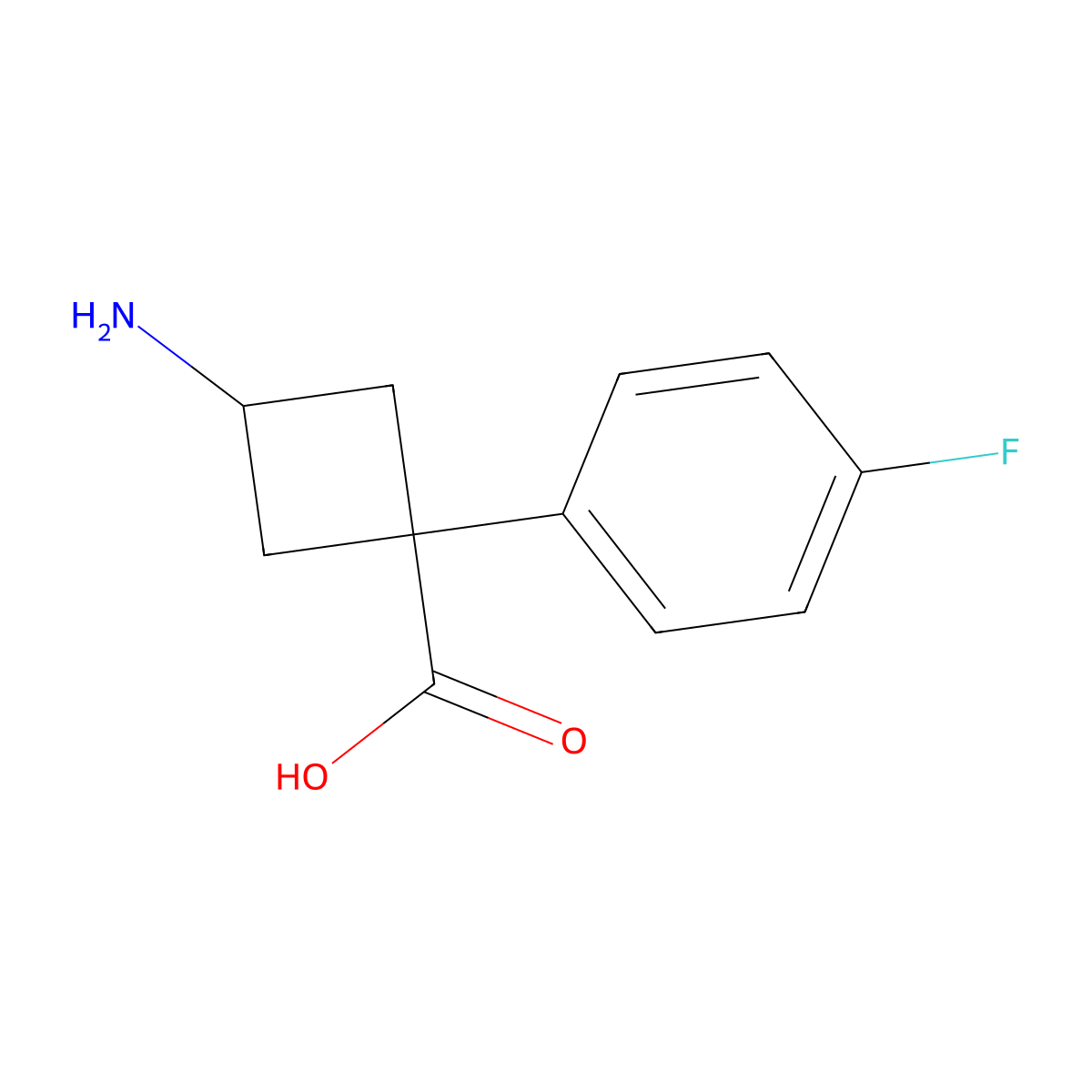 3-Amino-1-(4-fluorophenyl)cyclobutane-1-carboxylic acid molecular structure, CAS 1888977-25-0