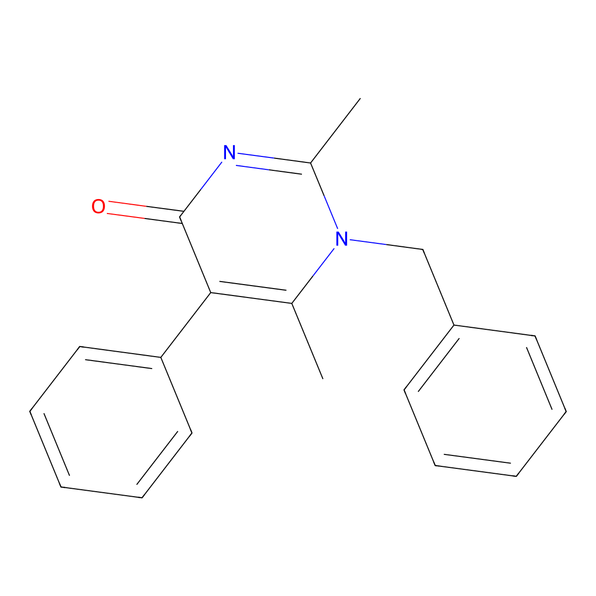 1-benzyl-2,6-dimethyl-5-phenyl-4(1H)-pyrimidinone molecular structure, CAS 188898-42-2