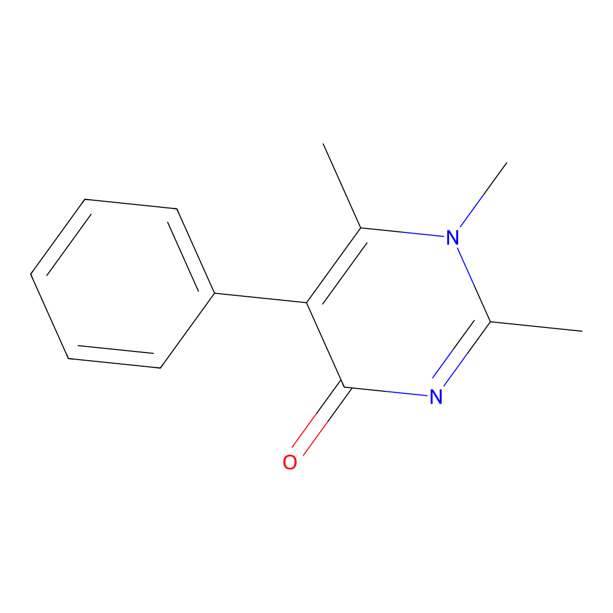 1,2,6-Trimethyl-5-phenylpyrimidin-4-one molecular structure, CAS 188898-44-4