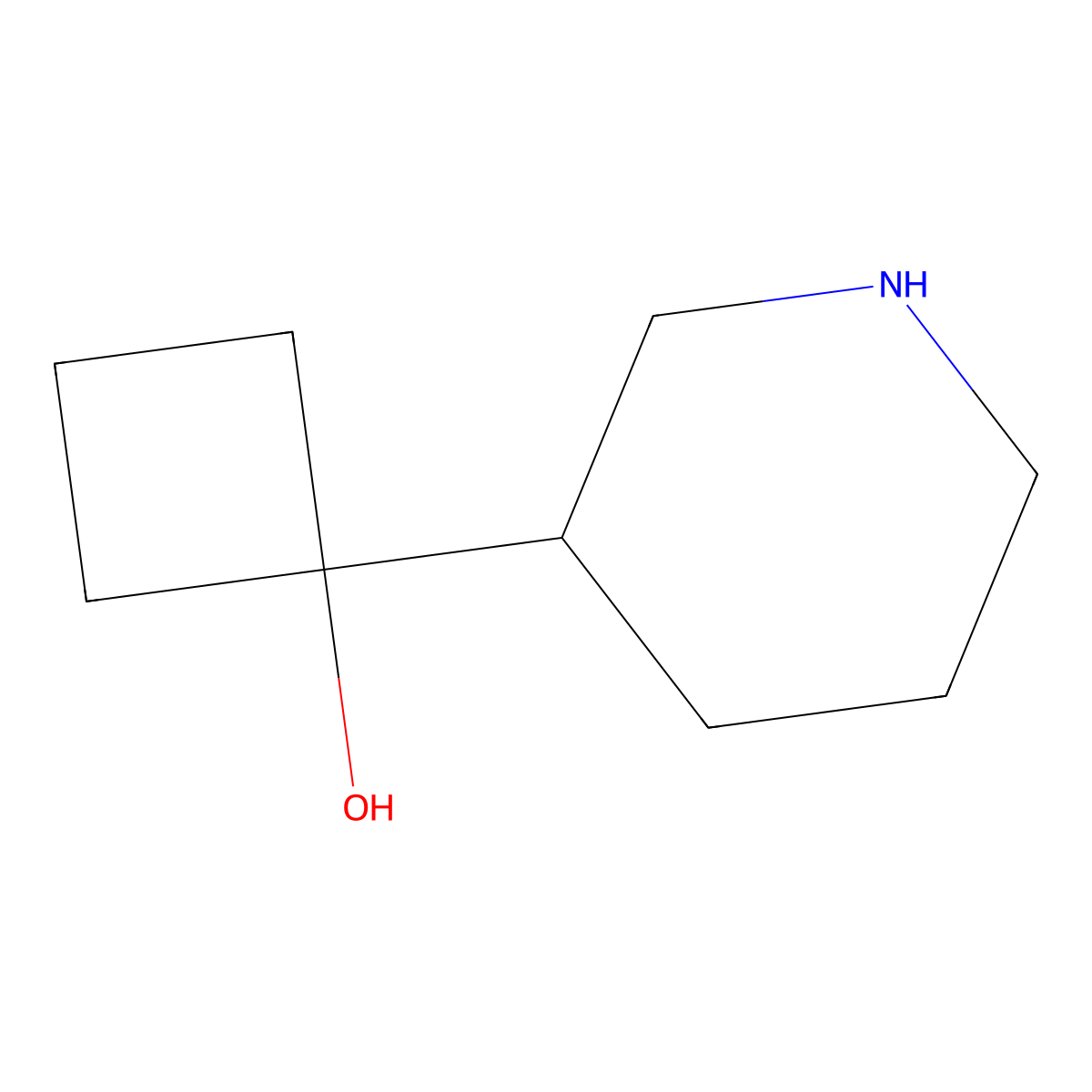 1-(Piperidin-3-yl)cyclobutan-1-ol molecular structure, CAS 1888989-96-5