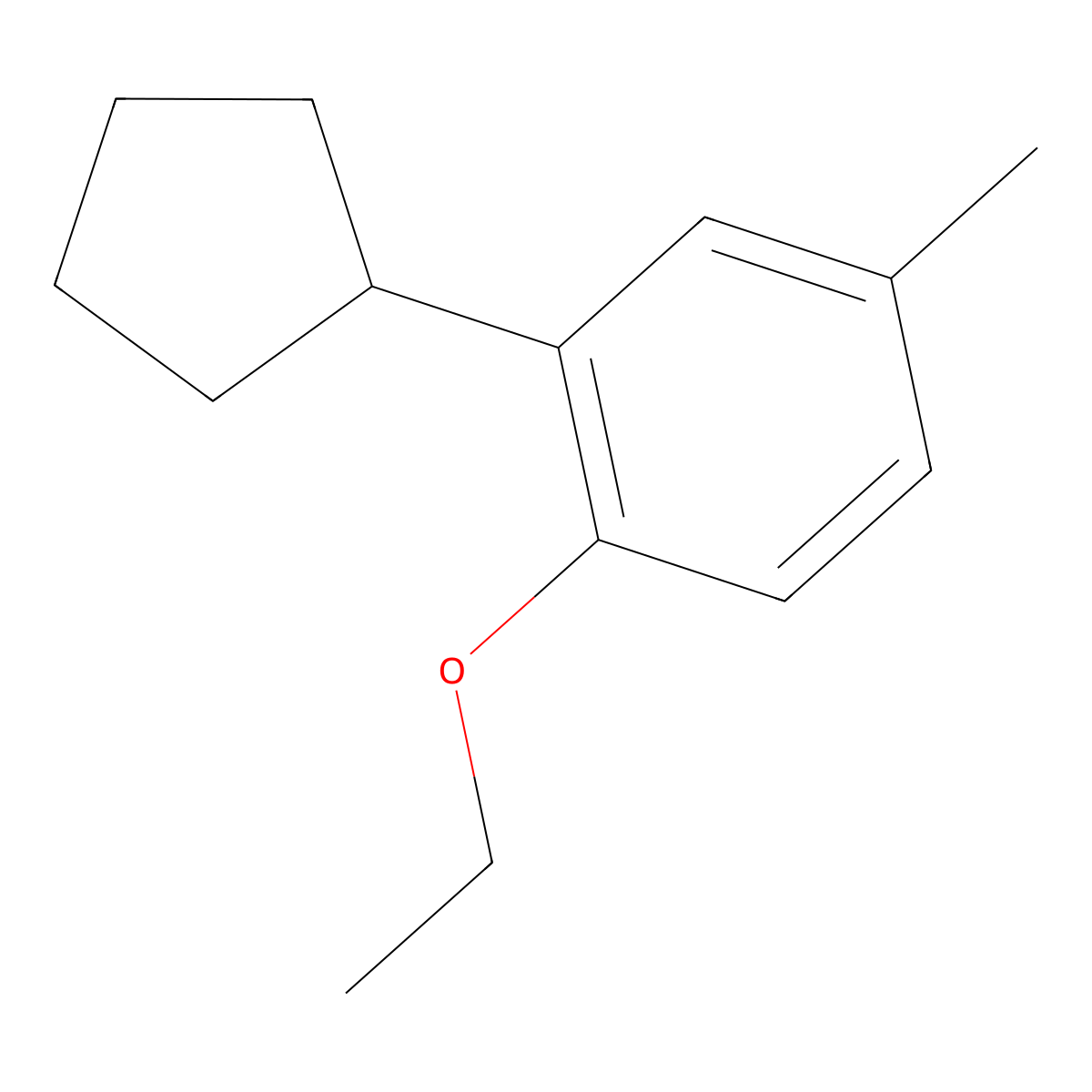 2-Cyclopentyl-1-ethoxy-4-methylbenzene molecular structure, CAS 1889-27-6