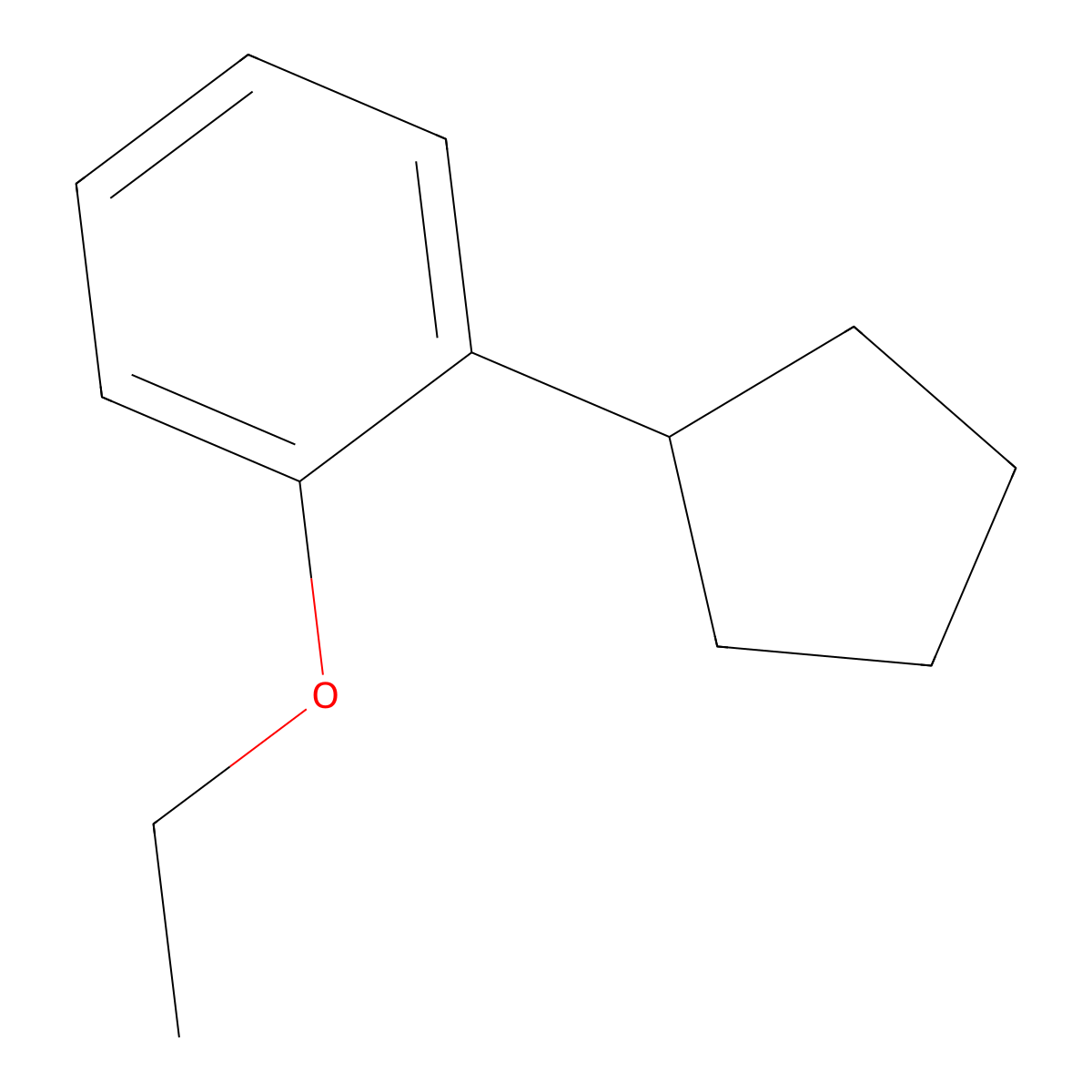 1-Cyclopentyl-2-ethoxybenzene molecular structure, CAS 1889-31-2