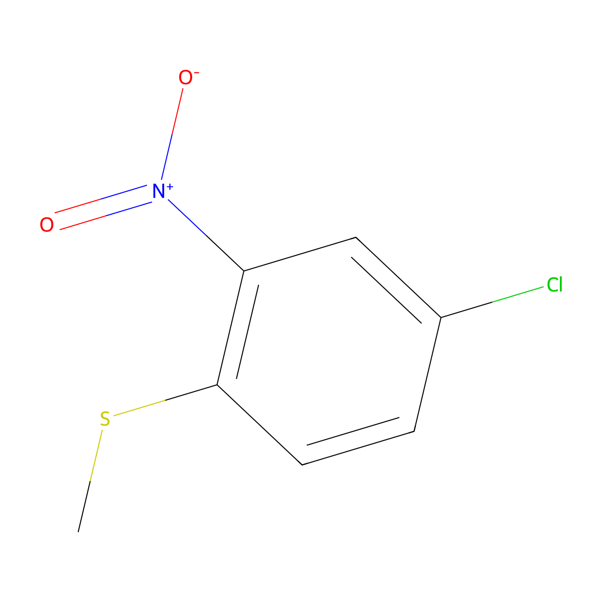 4-Chloro-1-(methylsulfanyl)-2-nitrobenzene molecular structure, CAS 1889-57-2