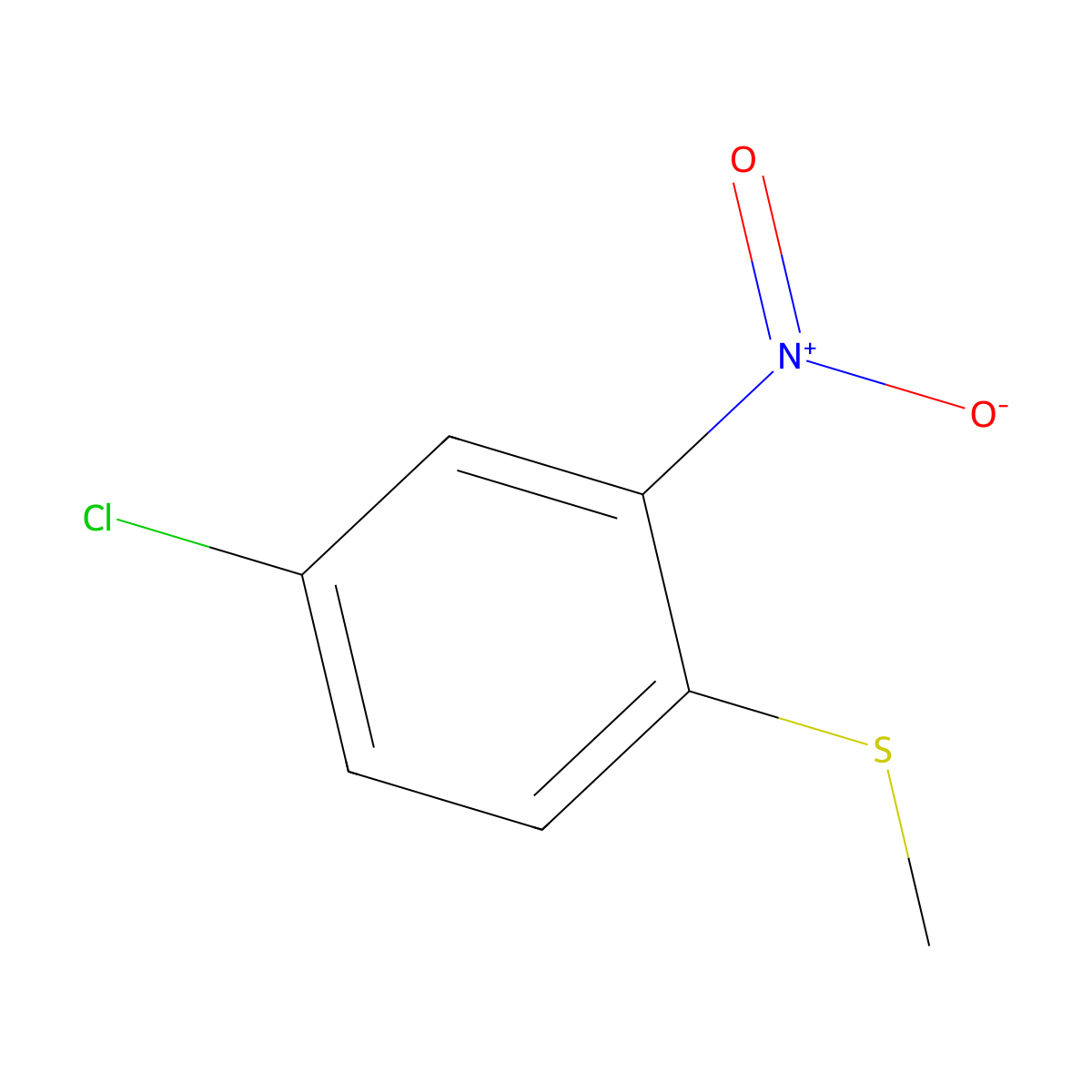 4-Chloro-1-(methylsulfanyl)-2-nitrobenzene molecular structure, CAS 1889-57-2