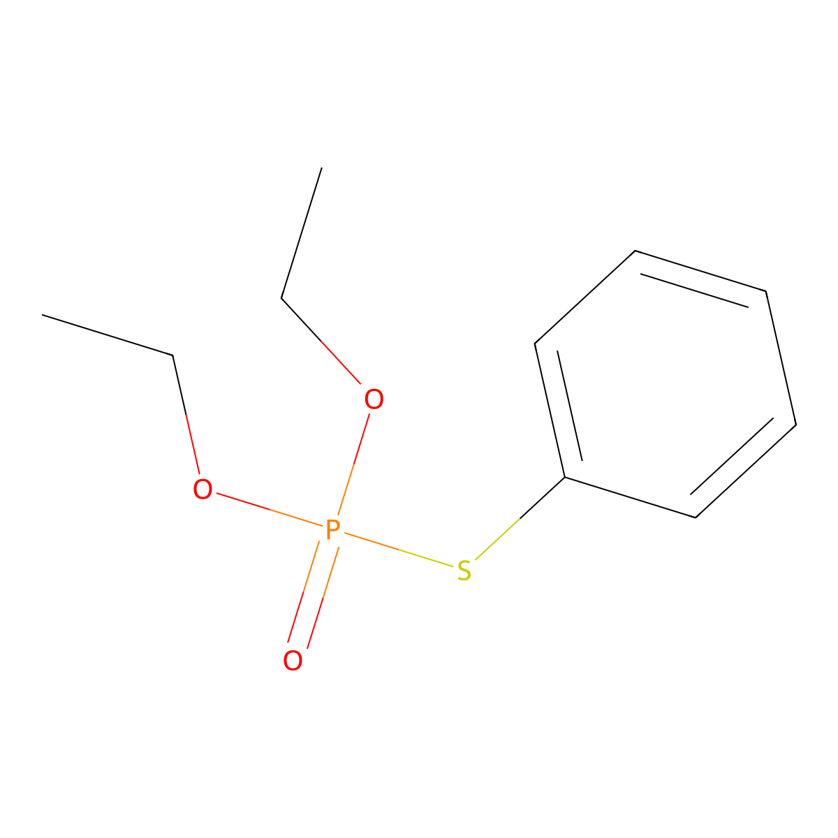Phosphorothioic acid, O,O-diethyl S-phenyl ester molecular structure, CAS 1889-58-3