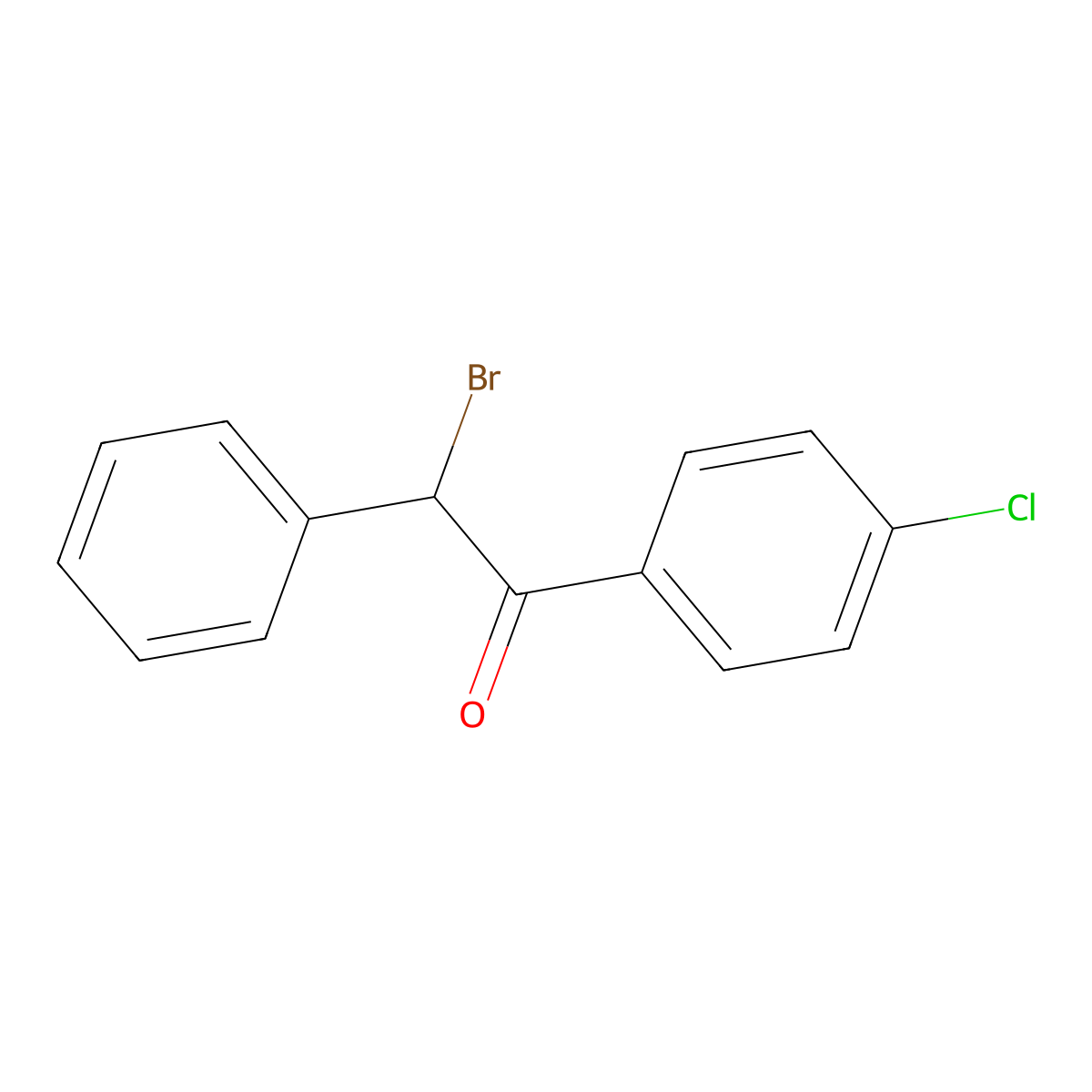 2-Bromo-1-(4-chlorophenyl)-2-phenylethan-1-one molecular structure, CAS 1889-78-7